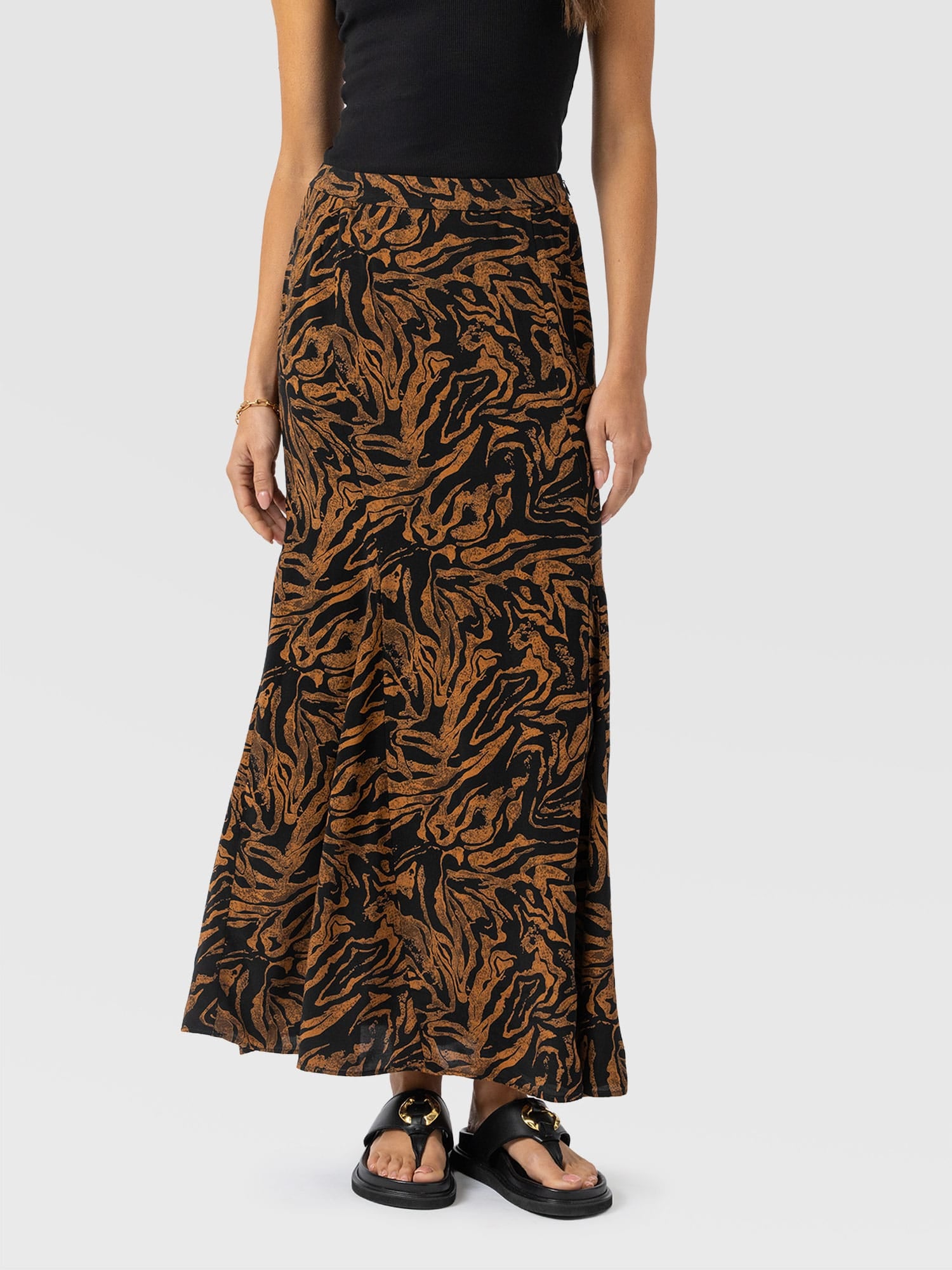 Audrey Skirt - Brown Zebra - Women's Skirts | Saint + Sofia® UK