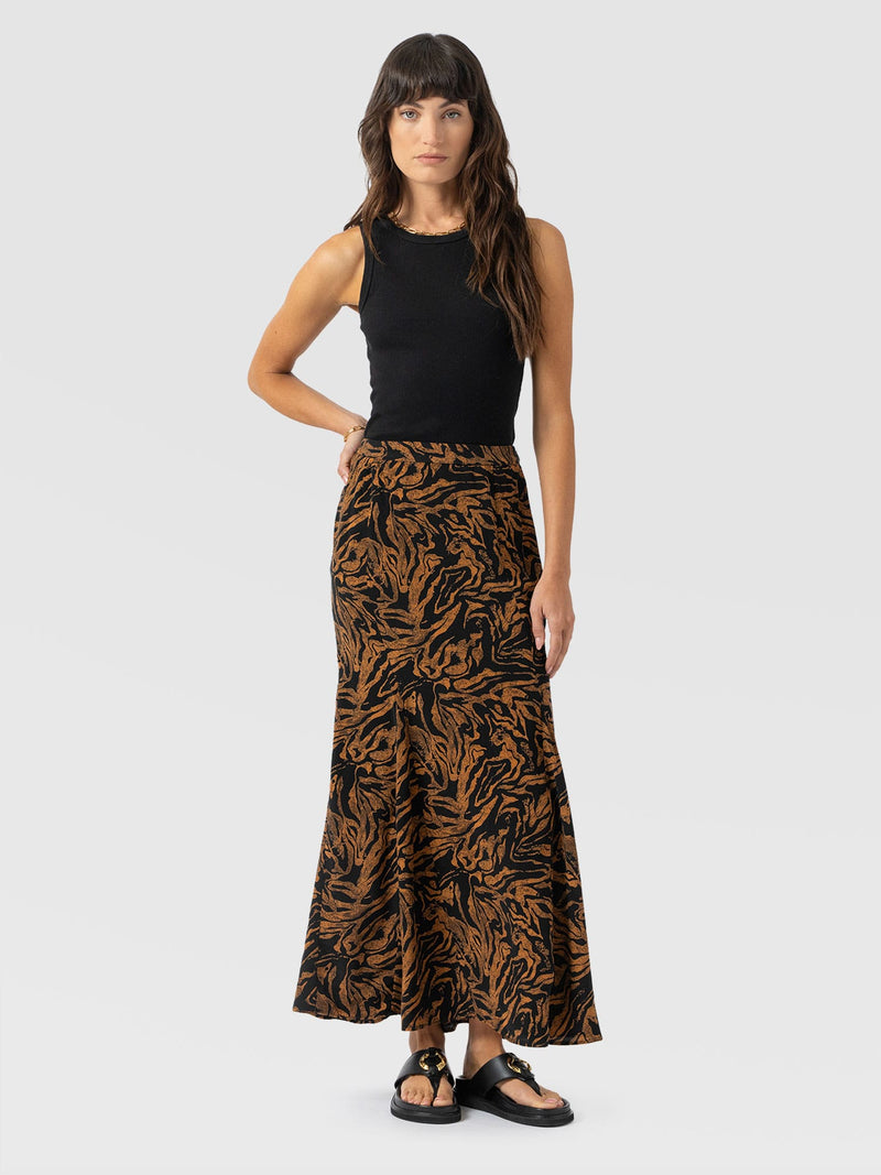 Audrey Skirt - Brown Zebra - Women's Skirts | Saint + Sofia® UK