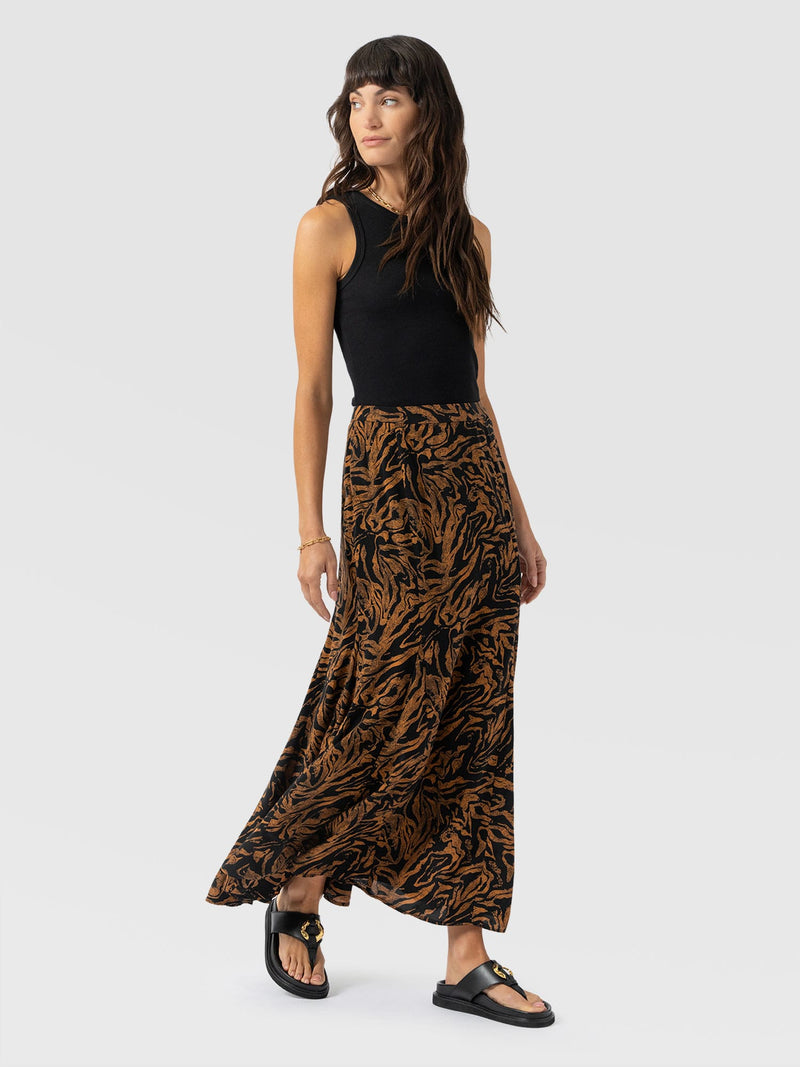 Audrey Skirt - Brown Zebra - Women's Skirts | Saint + Sofia® UK