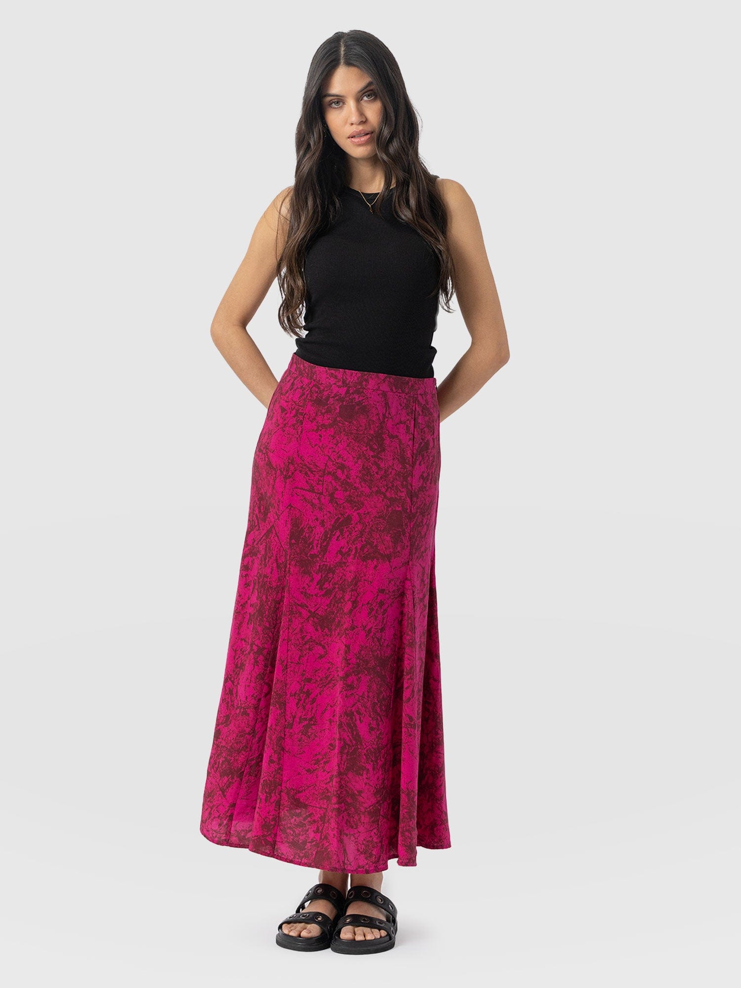 Audrey Skirt Pink Marble - Women's Skirts | Saint + Sofia® UK