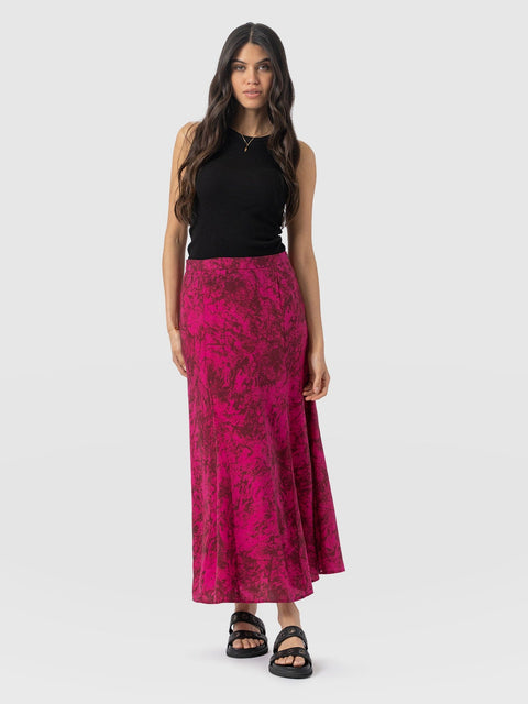 Audrey Skirt Pink Marble - Women's Skirts | Saint + Sofia® UK