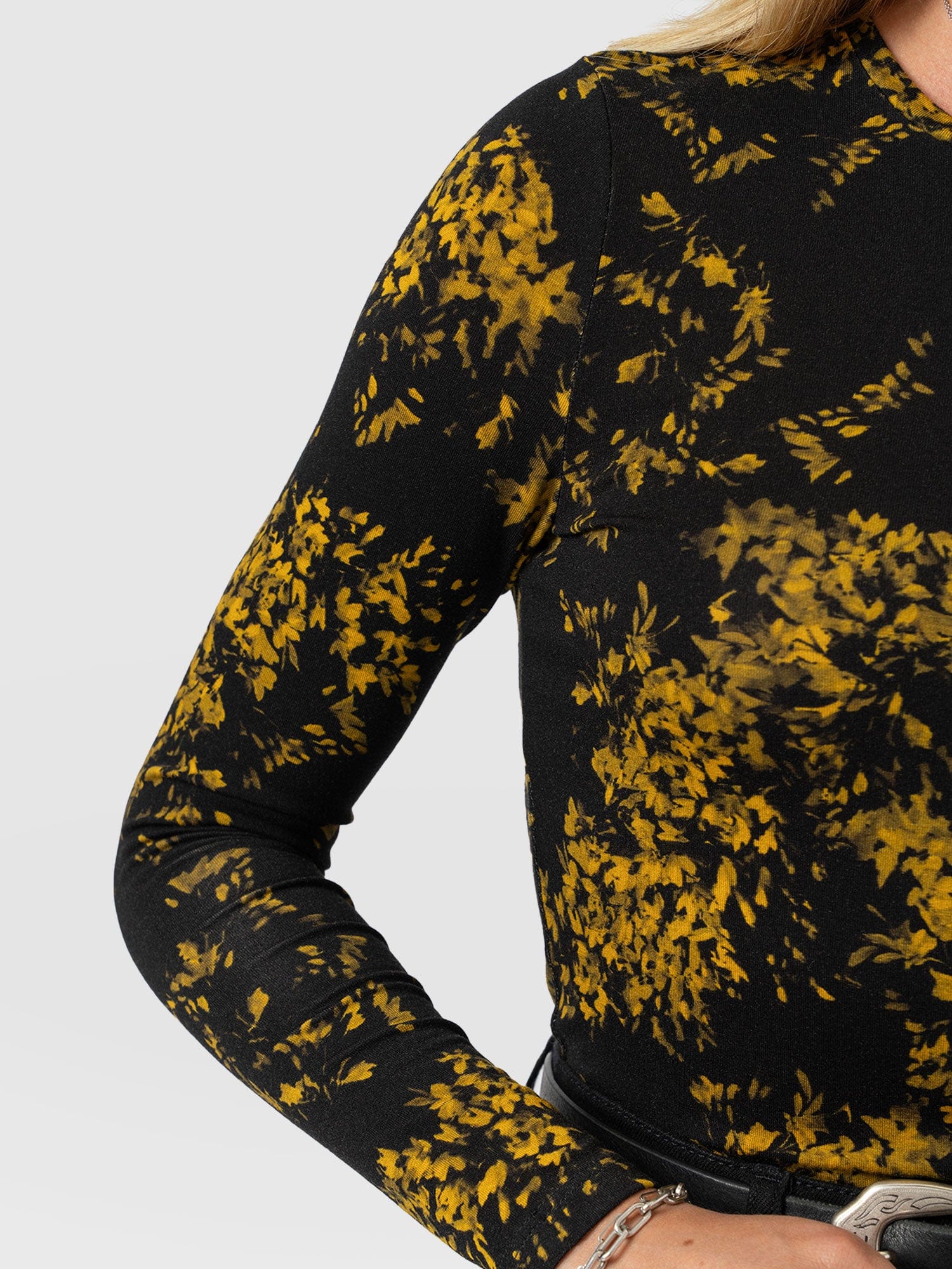 Austen Crew Neck Long Sleeve Tee - Yellow Mimosa