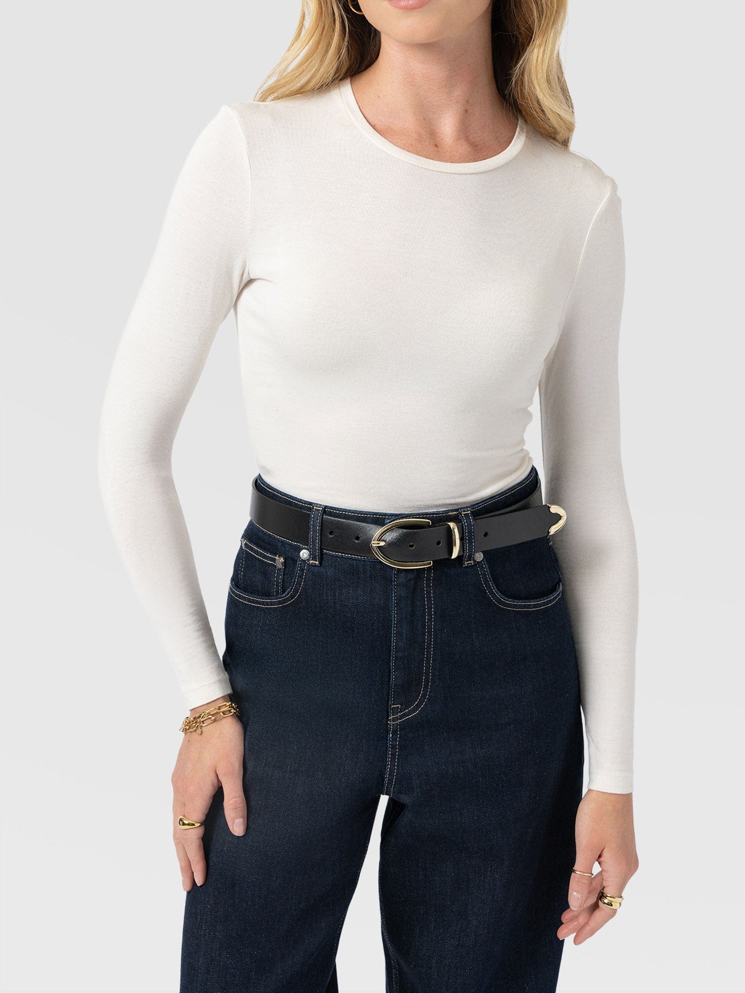 Austen Crew Neck Tee - Cream