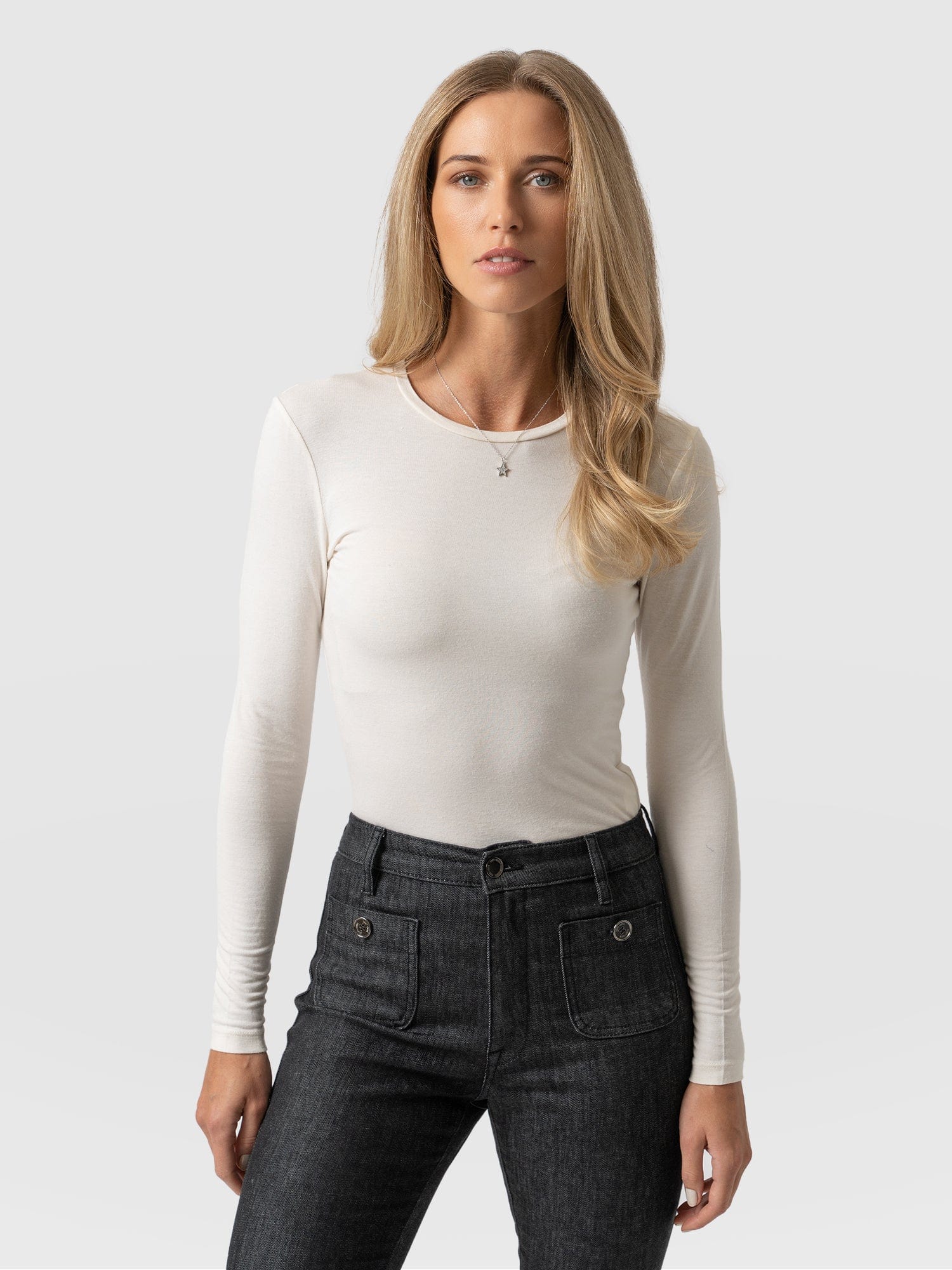 Long sleeve crew shop neck tee womens