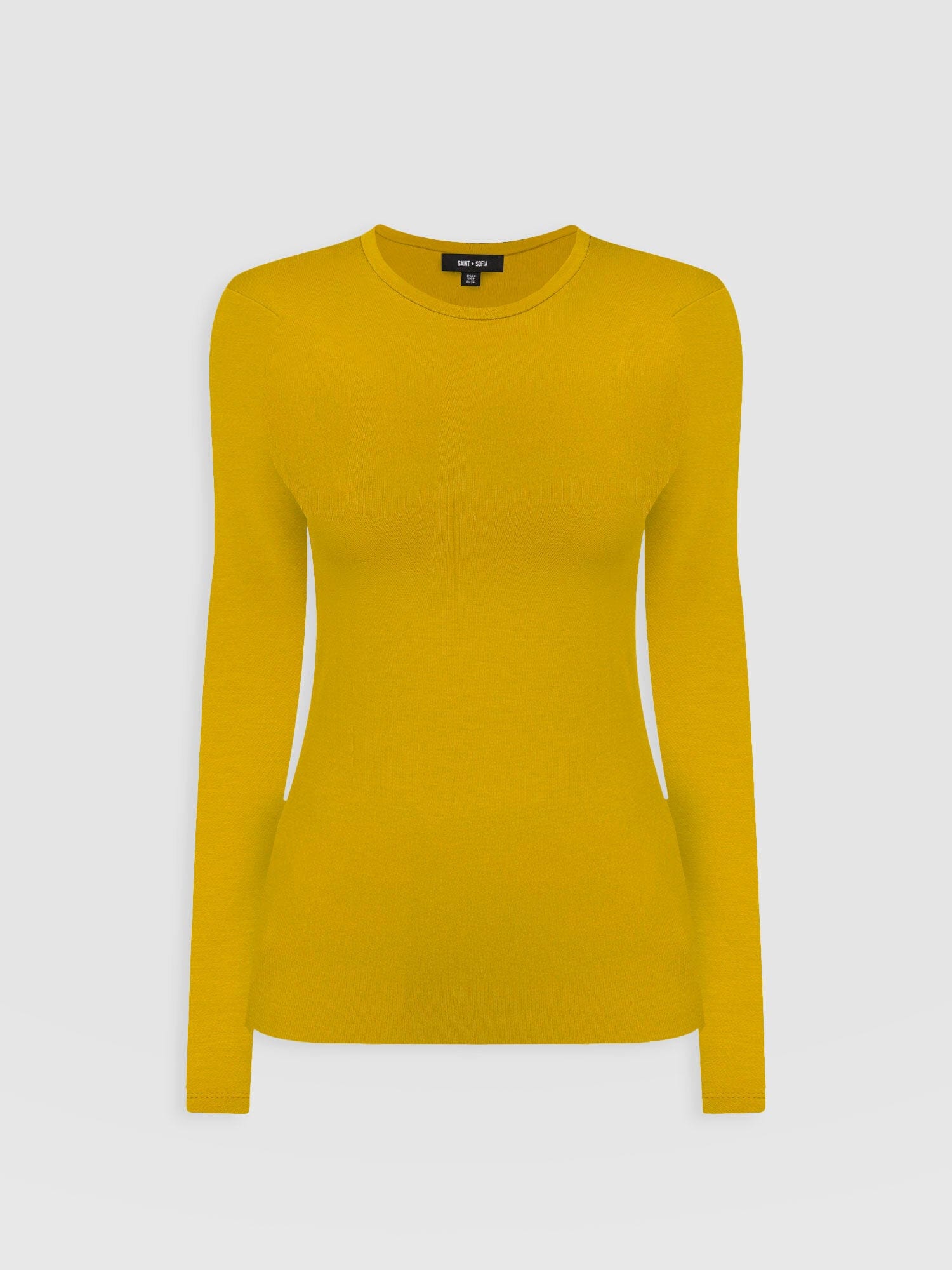 Austen Crew Neck Tee Long Sleeve Mustard - Women's T-Shirts | Saint + Sofia® UK