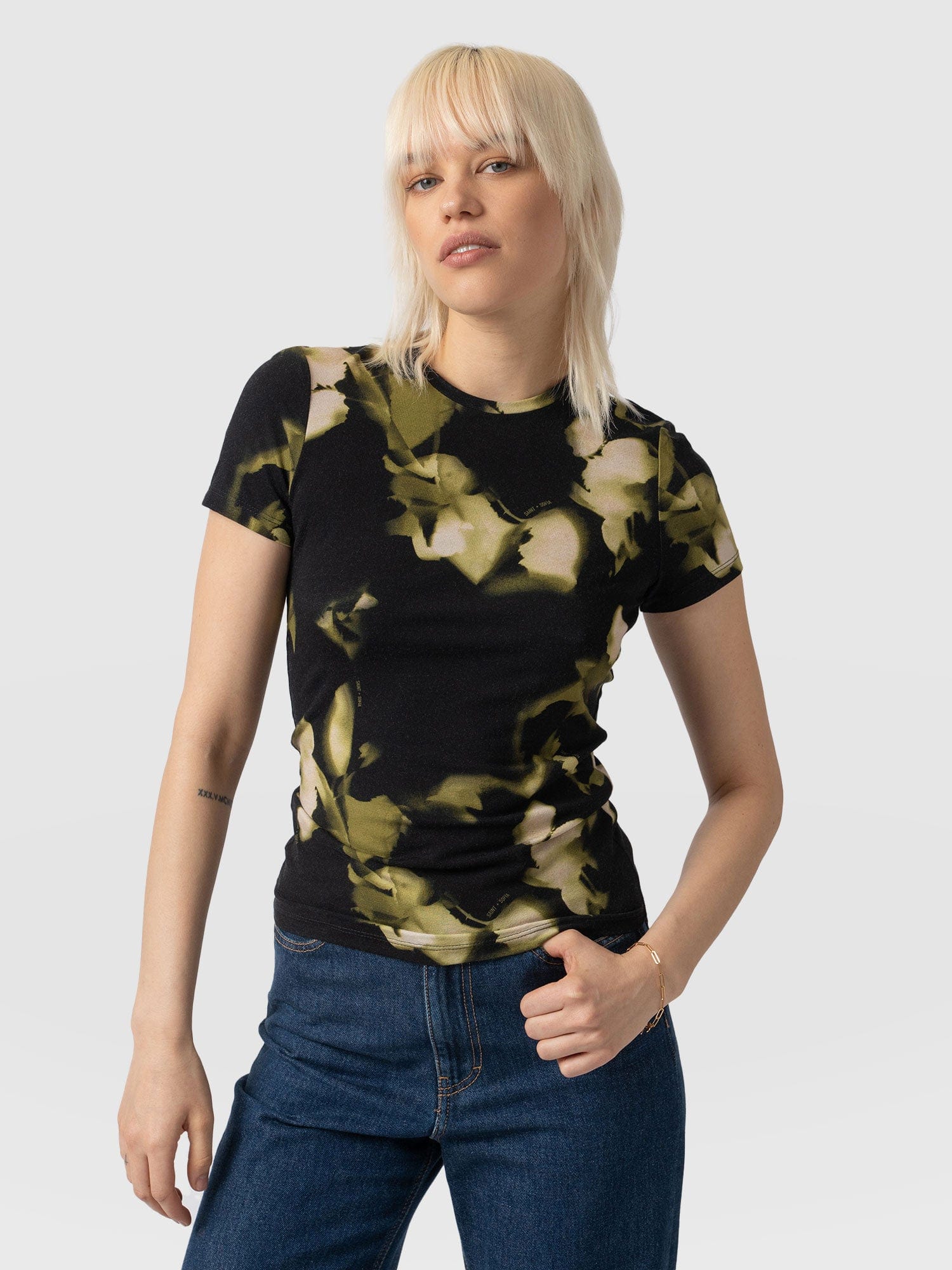 Austen Crew Neck Tee Short Sleeve - Green Aurora