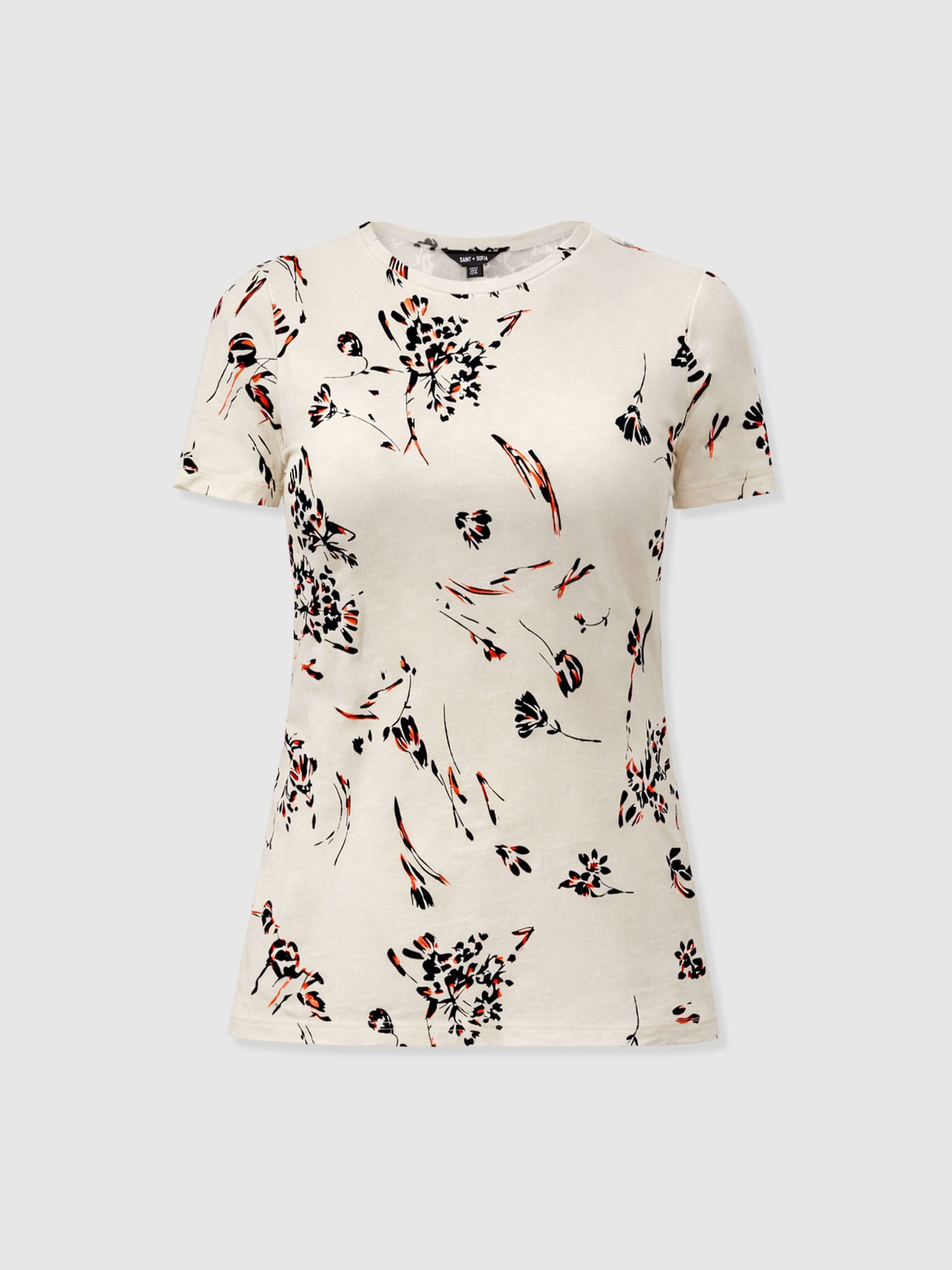 Austen Crew Neck Tee Short Sleeve - White Mist Floral - Women's T-shirts | Saint + Sofia® UK