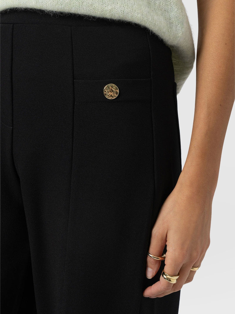 Averie Wide Leg Pant - Black Molten - Women's Trousers | Saint + Sofia® UK
