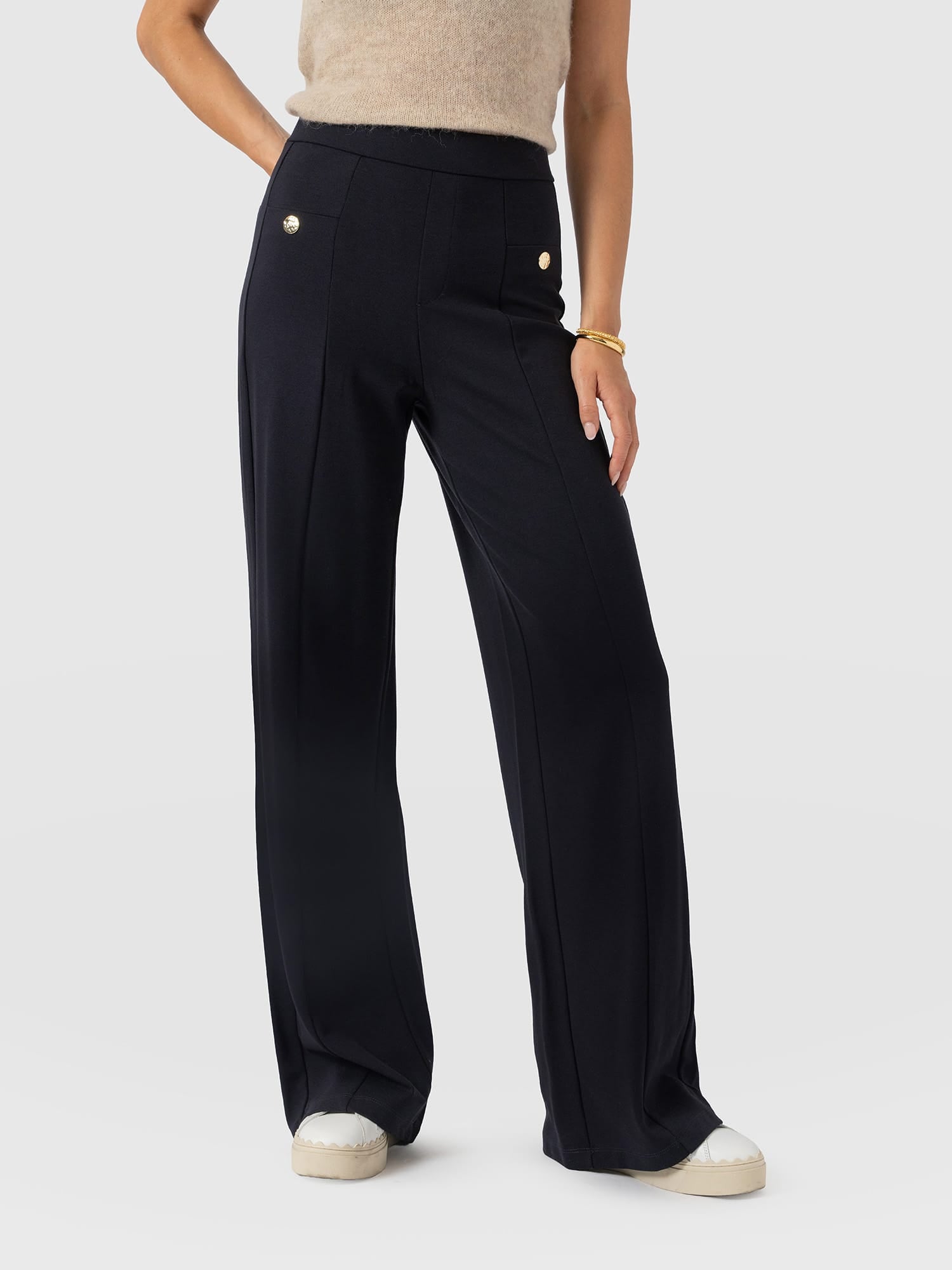 Averie Wide Leg Pant - Navy