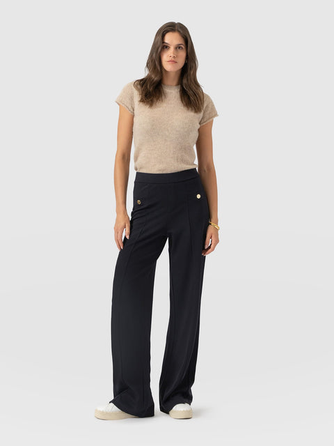 Averie Wide Leg Pant - Navy
