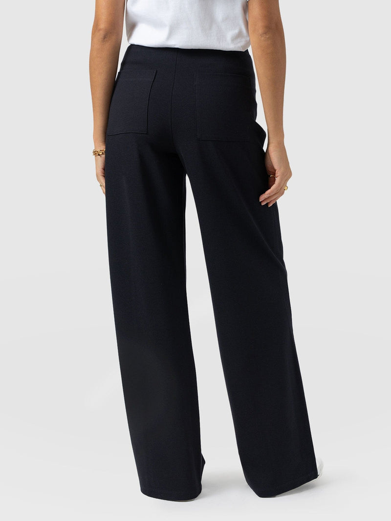 Averie Wide Leg Pant - Navy Molten - Women's Trousers | Saint + Sofia® UK