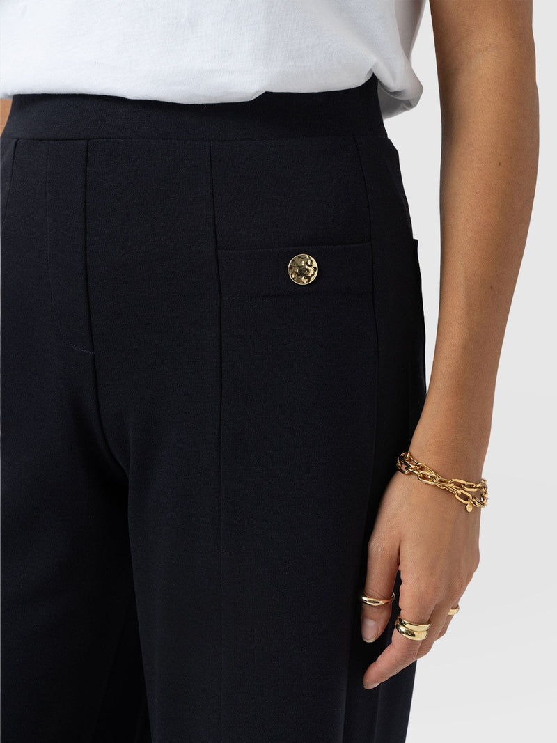 Averie Wide Leg Pant - Navy Molten - Women's Trousers | Saint + Sofia® UK