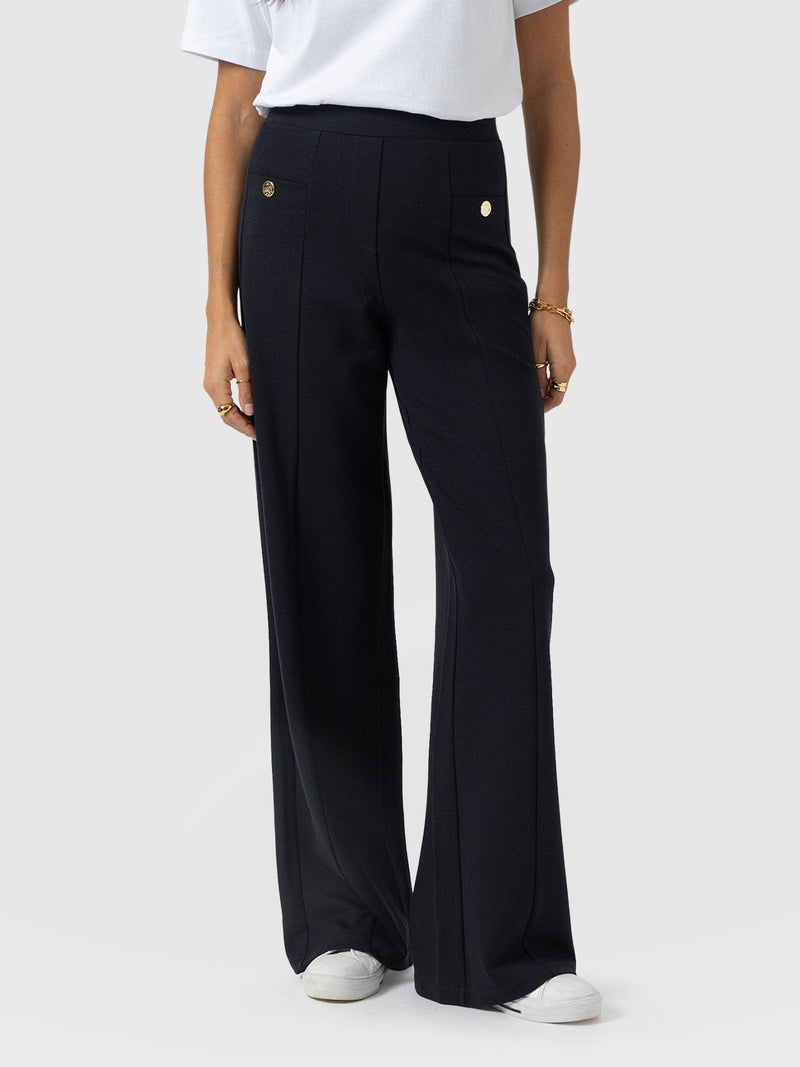 Averie Wide Leg Pant - Navy Molten - Women's Trousers | Saint + Sofia® UK