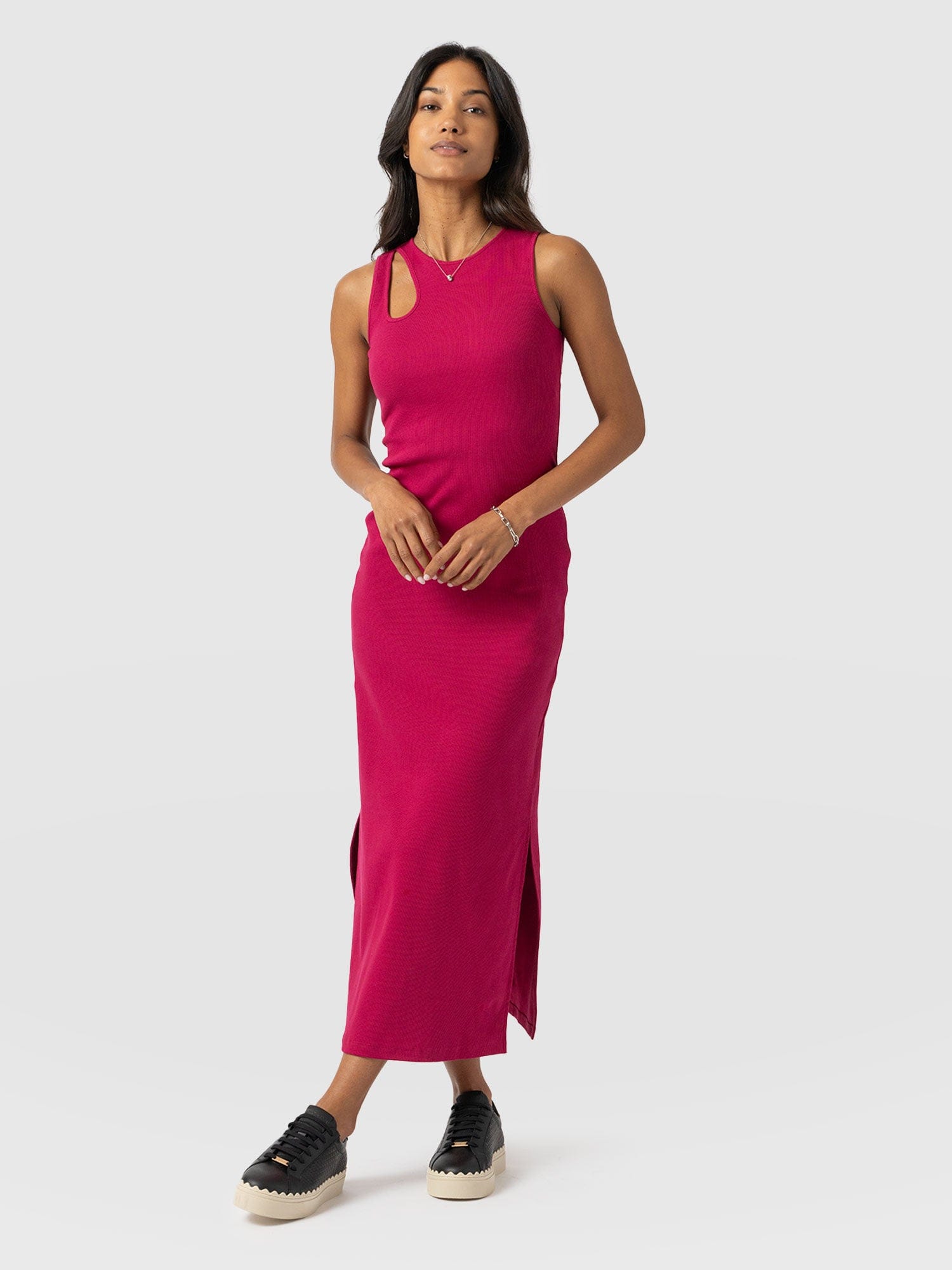 Axel Cut Out Dress - Fuchsia Pink - Women's Dresss | Saint + Sofia® UK