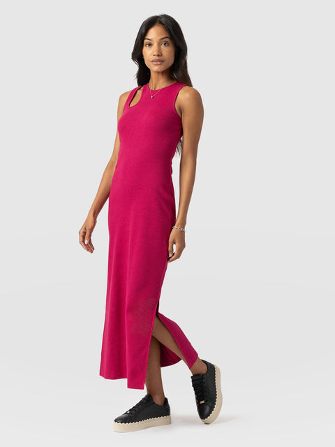 Axel Cut Out Dress - Fuchsia Pink - Women's Dresss | Saint + Sofia® UK