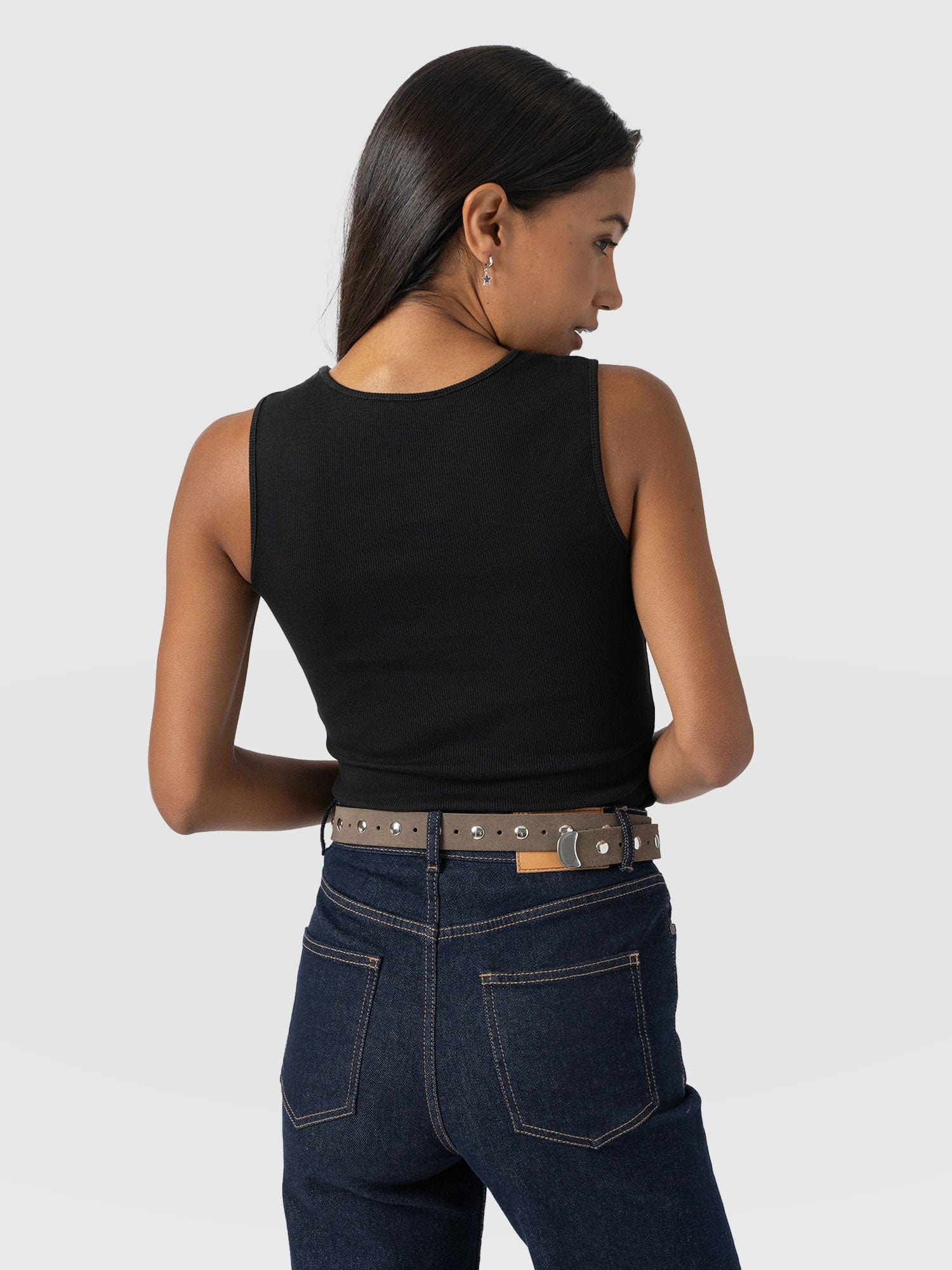 Axel Cut Out Vest - Black - Women's Vests | Saint and Sofia® UK