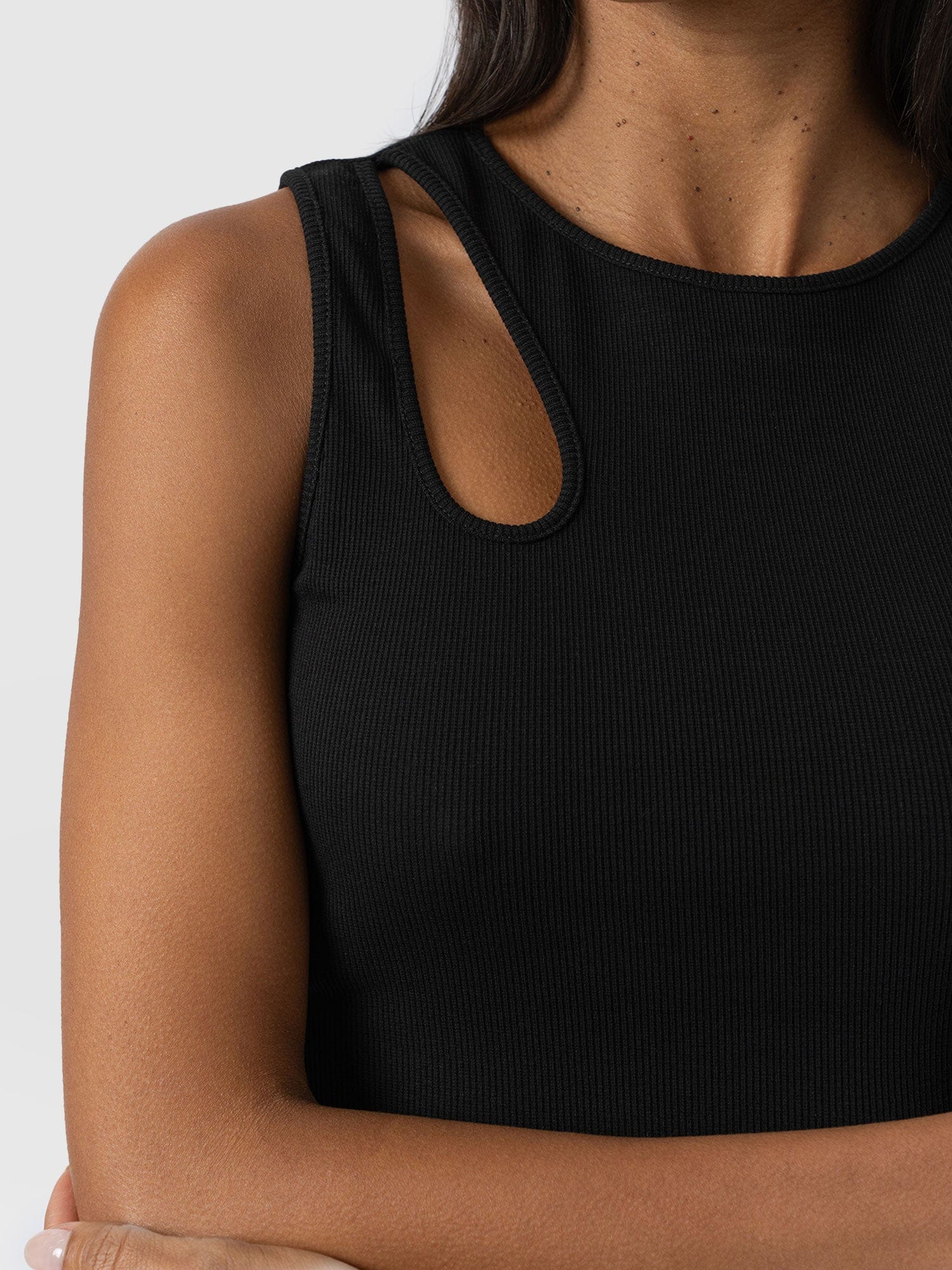 Axel Cut Out Vest - Black - Women's Vests | Saint and Sofia® UK