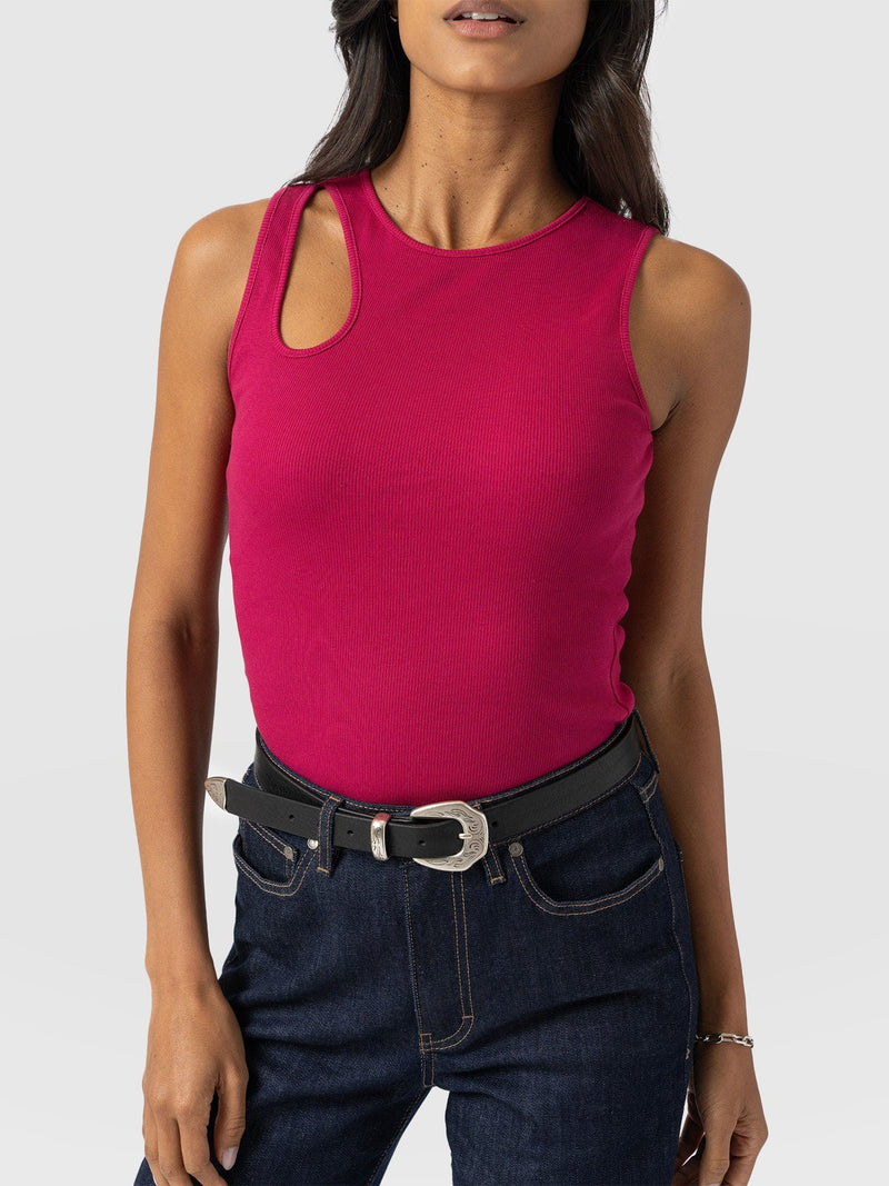 Axel Cut Out Vest - Fuchsia Pink