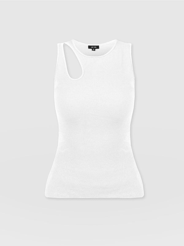 Axel Cut Out Vest - White