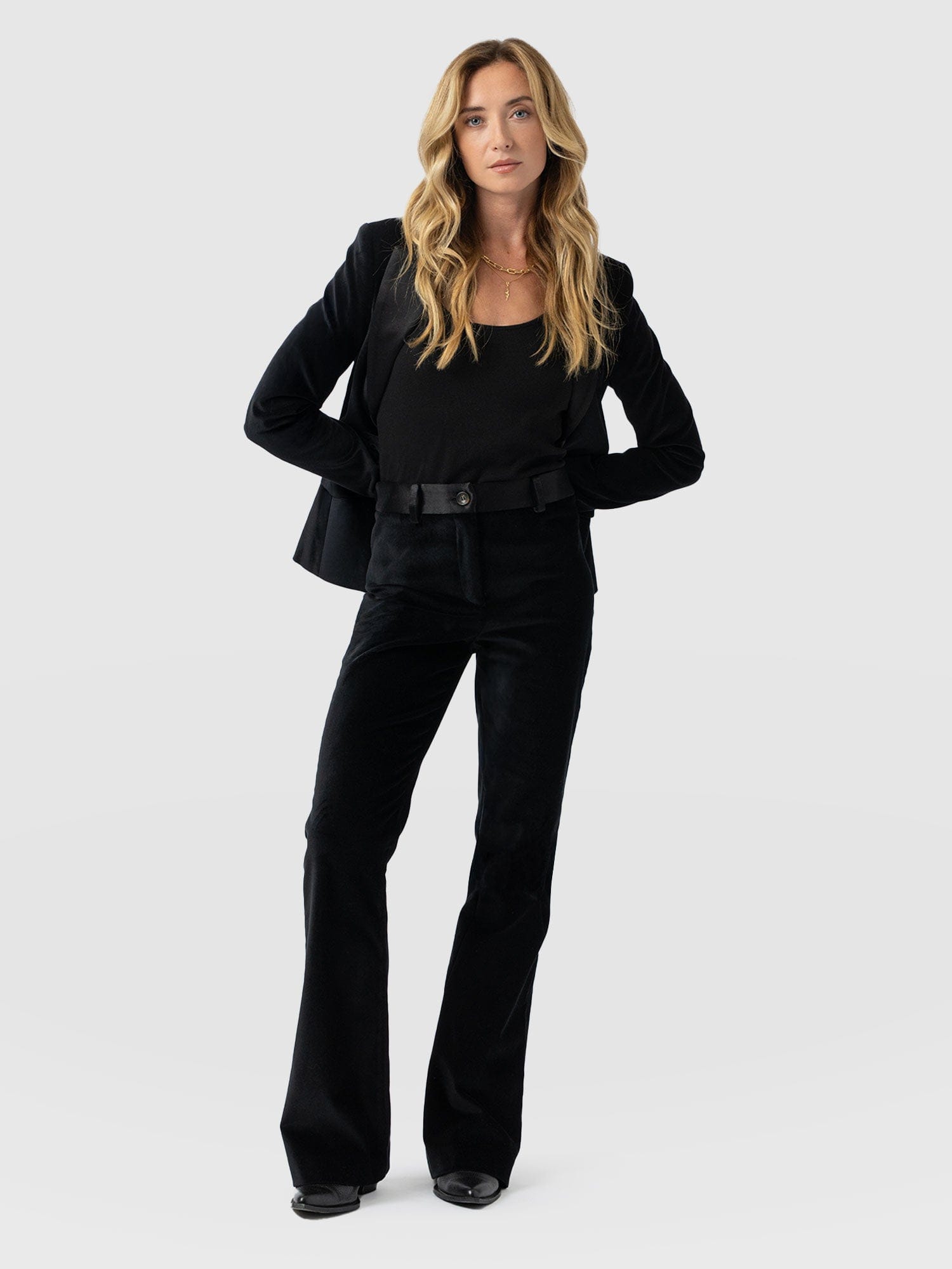 Axel Flared Pant - Black Velvet