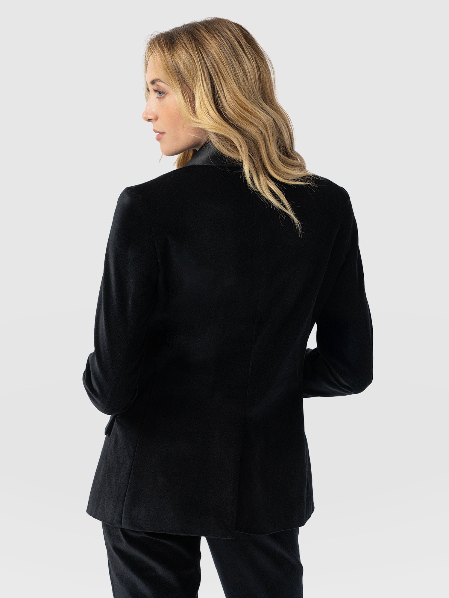 Axel Single Breasted Blazer - Black Velvet - Women's Jackets | Saint + Sofia® UK