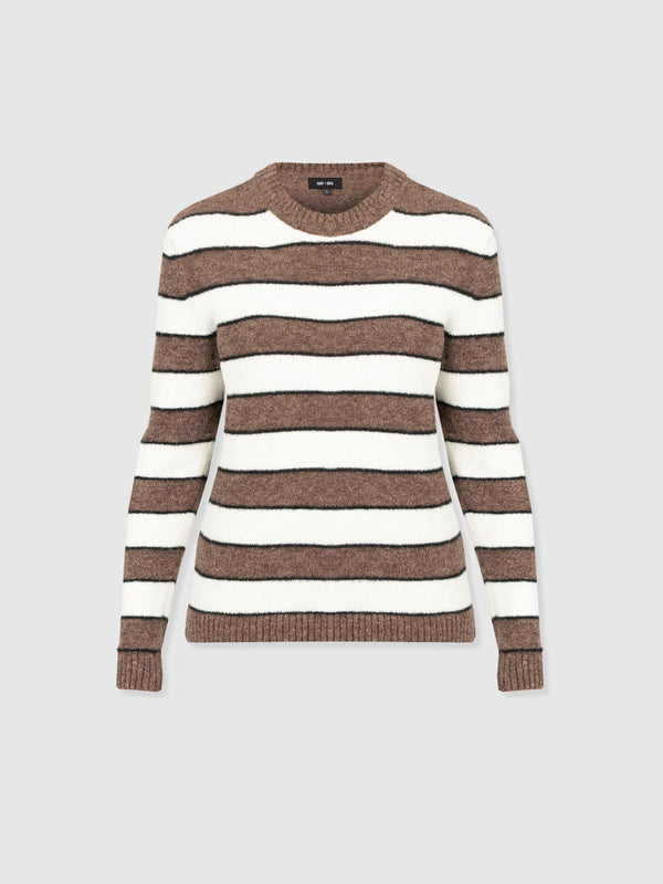 Azura Knit Jumper - Brown Stripe