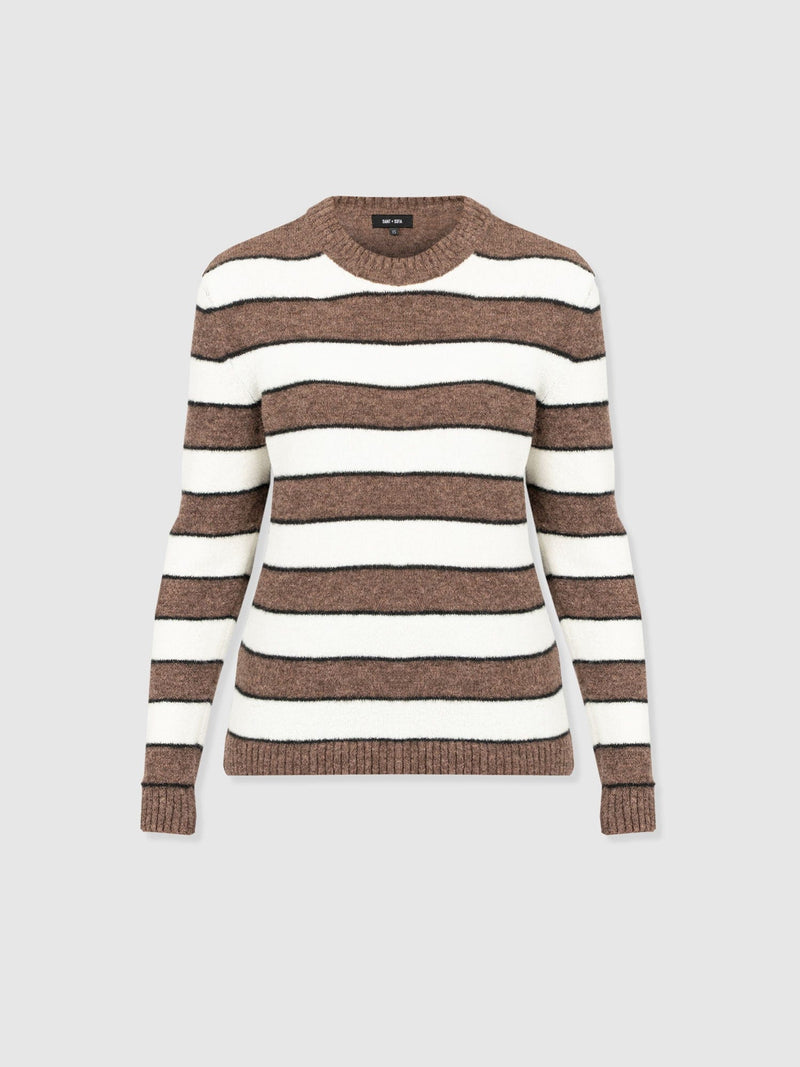 Azura Knit Jumper - Brown Stripe