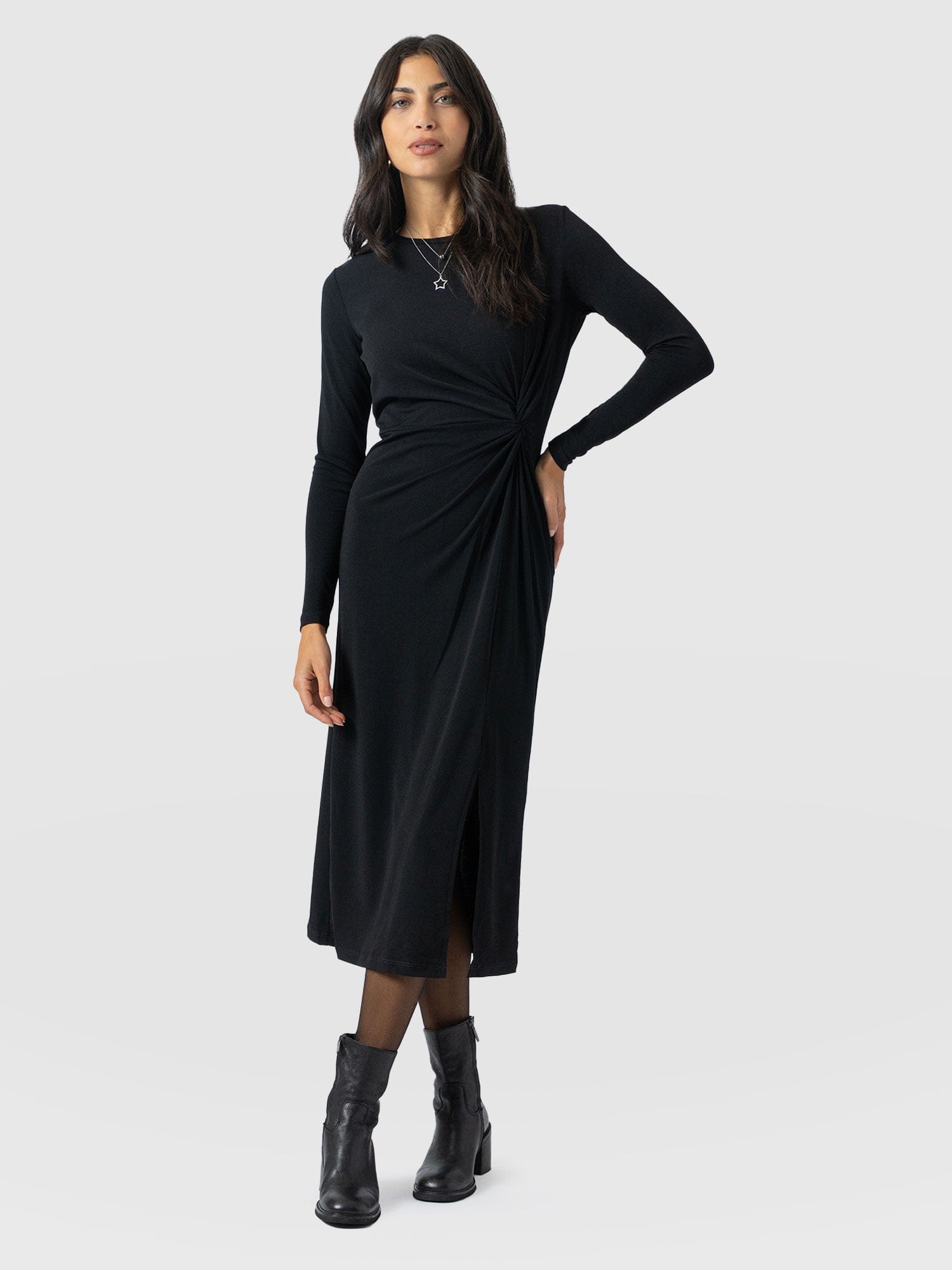 Bailey Knot Dress Black - Women's Dresses | Saint + Sofia® UK
