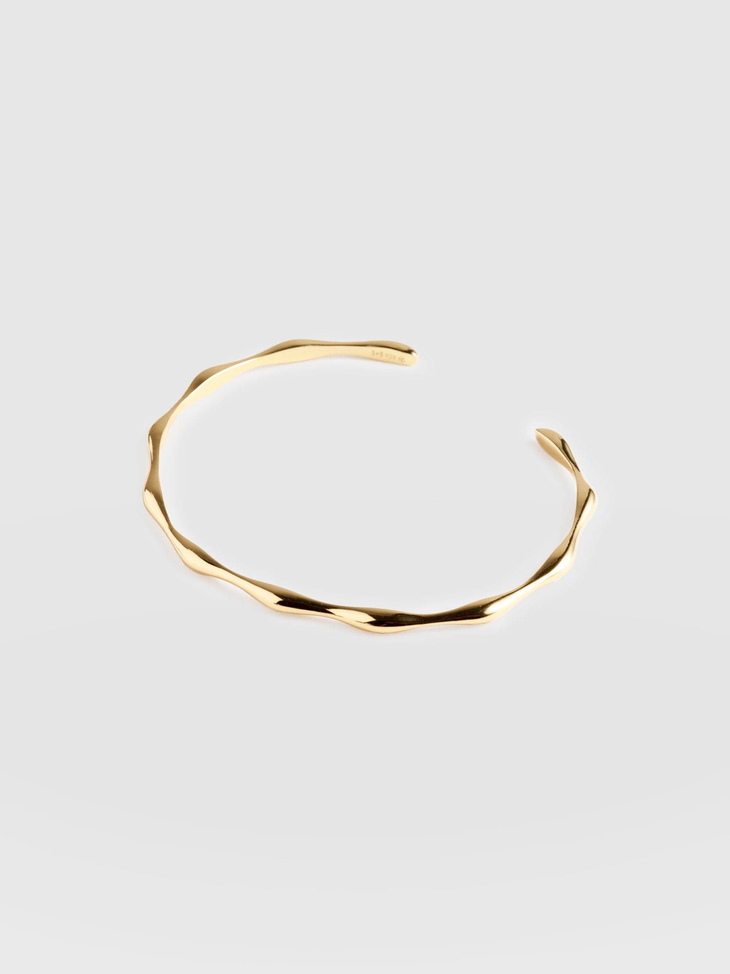 Bamboo Cuff Bangle - Gold