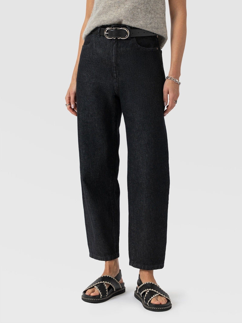 Barrel Leg Jean - Black - Women's Jeans | Saint + Sofia® UK