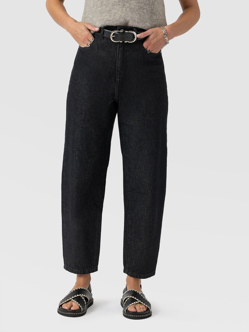 Barrel Leg Jean - Black - Women's Jeans | Saint + Sofia® UK