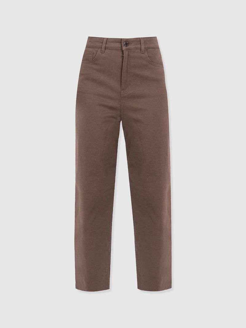 Barrel Leg Jean - Brown