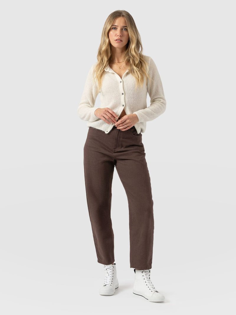 Barrel Leg Jean - Brown