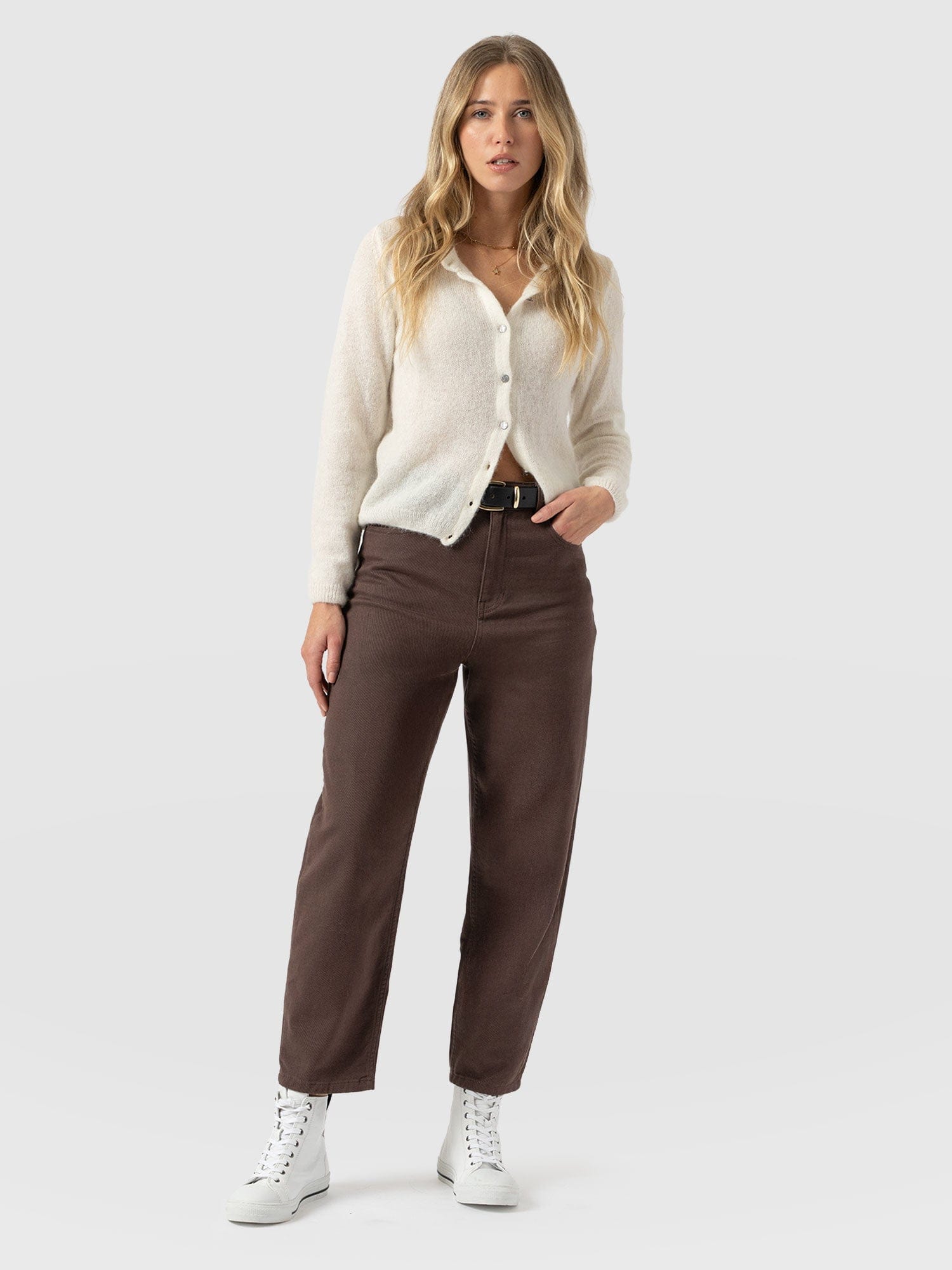 Barrel Leg Jean - Brown