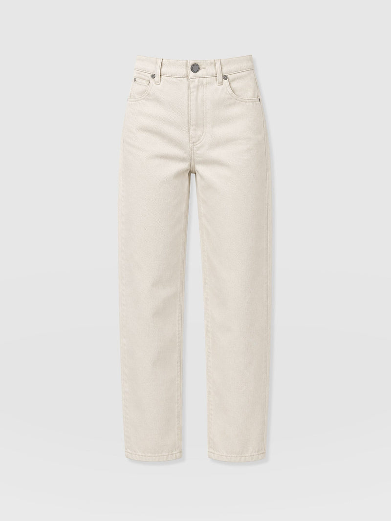 Barrel Leg Jean - Cream - Women's Denims | Saint and Sofia® UK