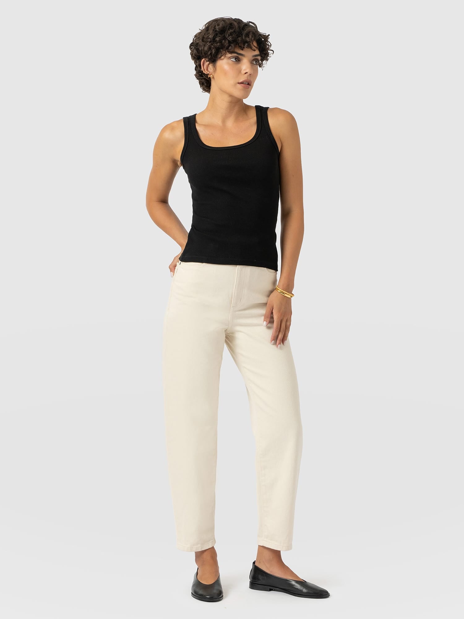 Barrel Leg Jean - Cream