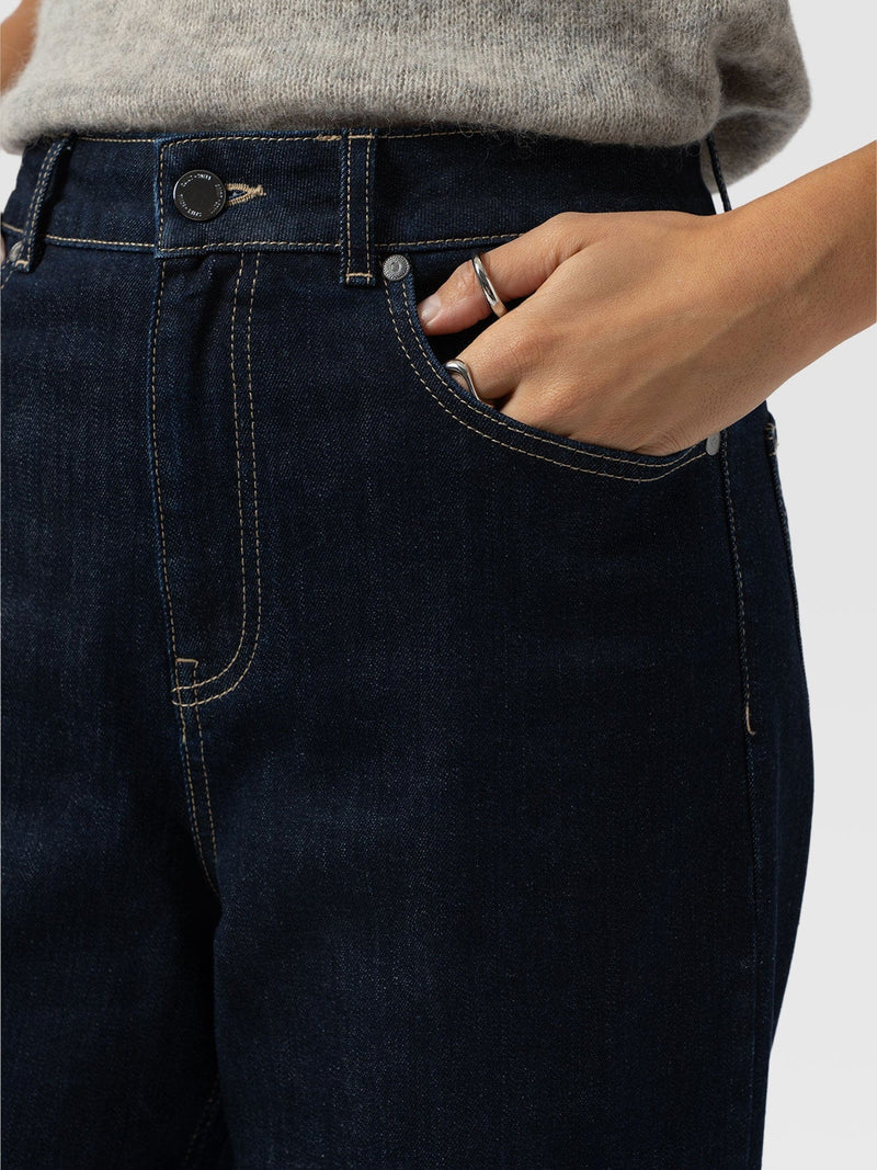 Barrel Leg Jean - Indigo - Women's Jeans | Saint + Sofia® UK