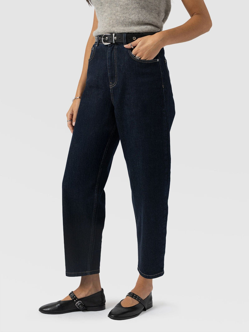 Barrel Leg Jean - Indigo - Women's Jeans | Saint + Sofia® UK