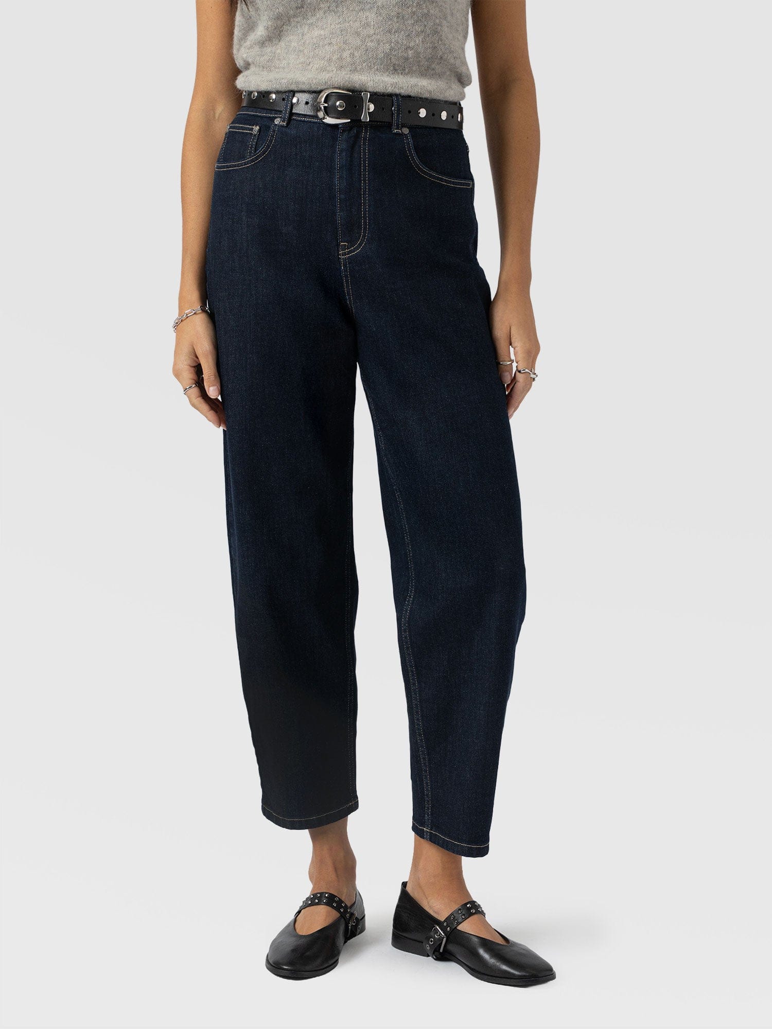 Barrel Leg Jean - Indigo - Women's Jeans | Saint + Sofia® UK