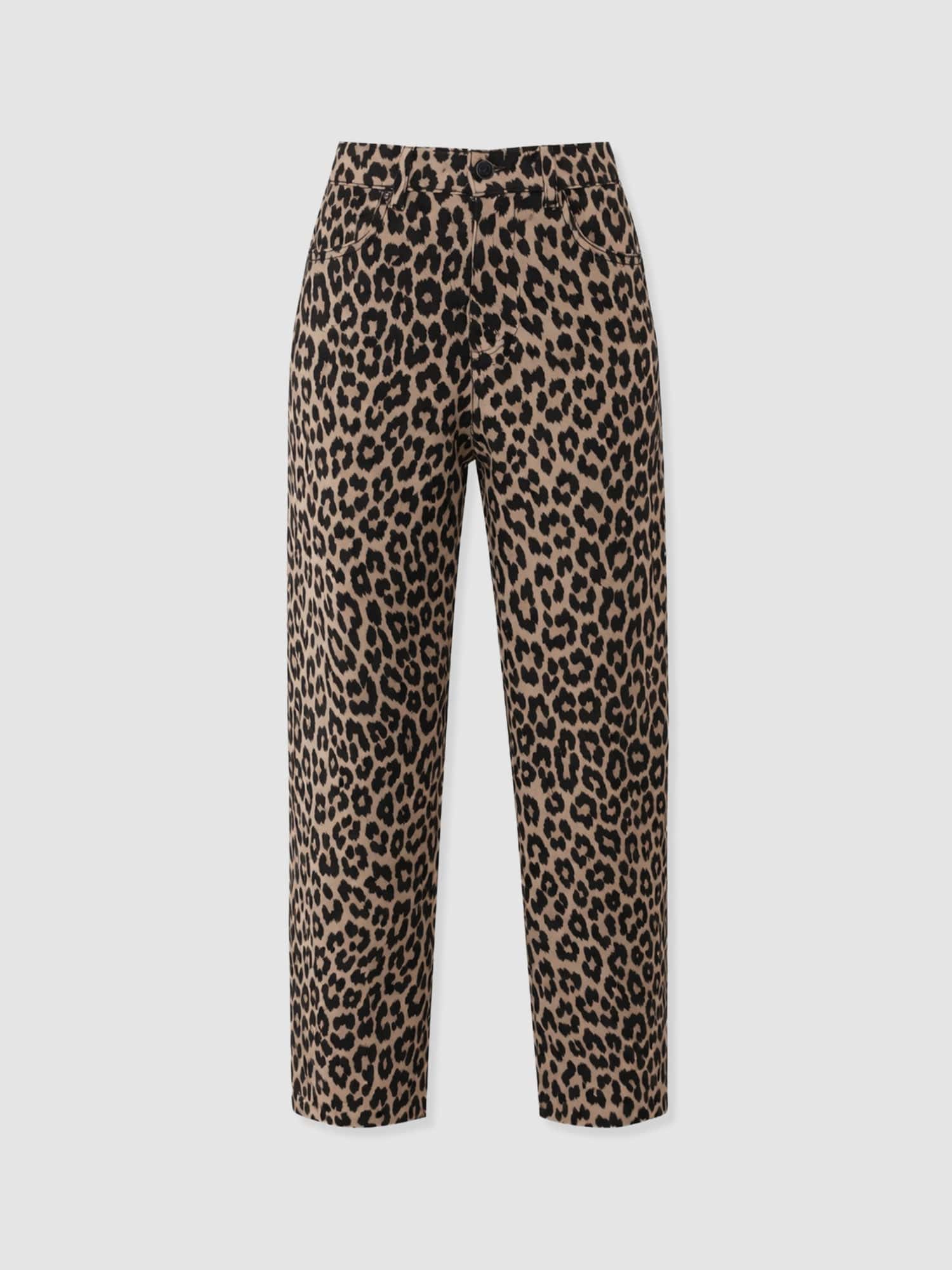 Barrel Leg Jean - Leopard