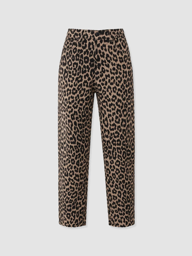 Barrel Leg Jean - Leopard