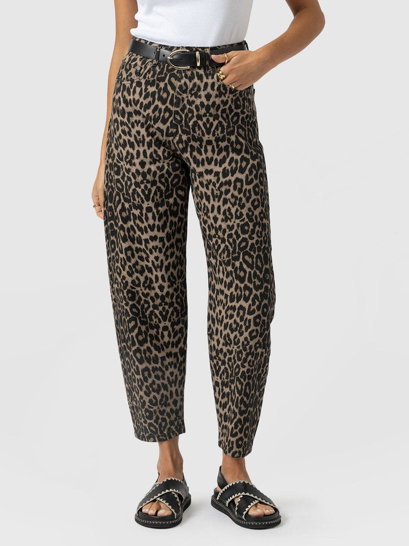 Barrel Leg Jean - Leopard - Women's Jeans | Saint + Sofia® UK
