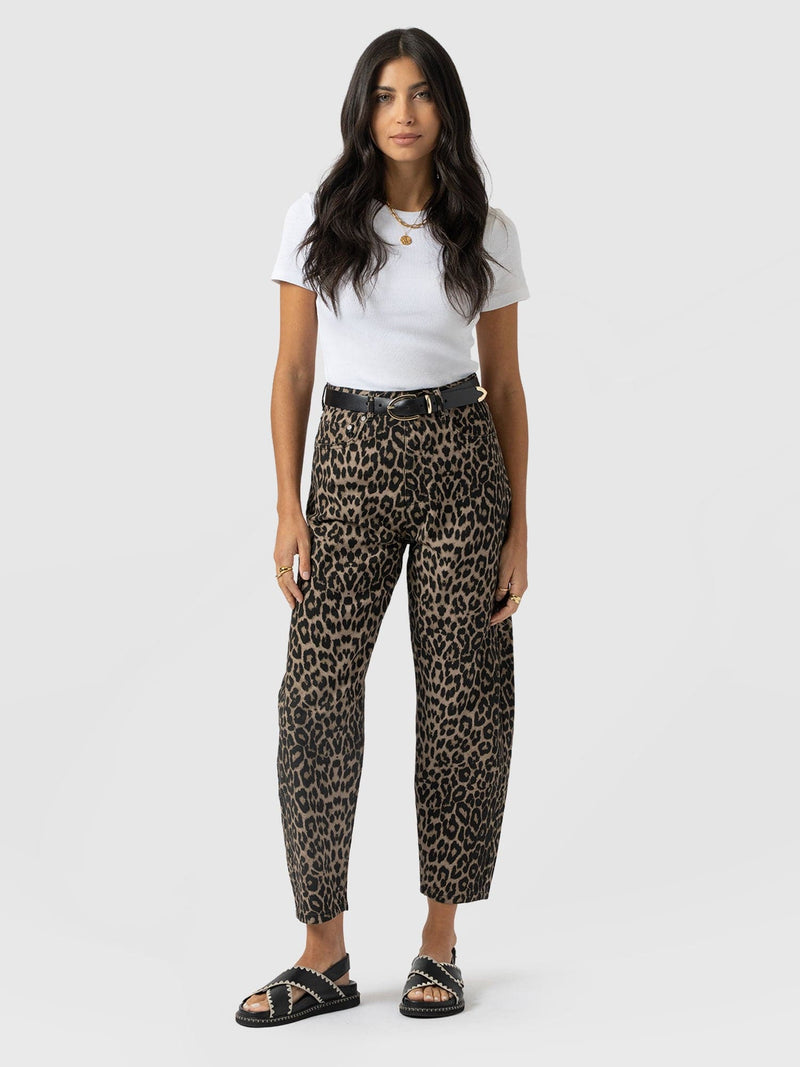 Barrel Leg Jean - Leopard - Women's Jeans | Saint + Sofia® UK