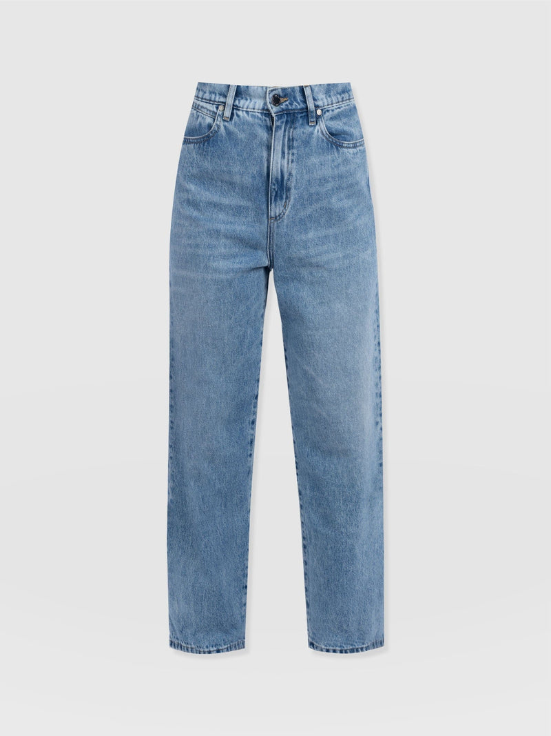 Barrel Leg Jean - Mid Blue