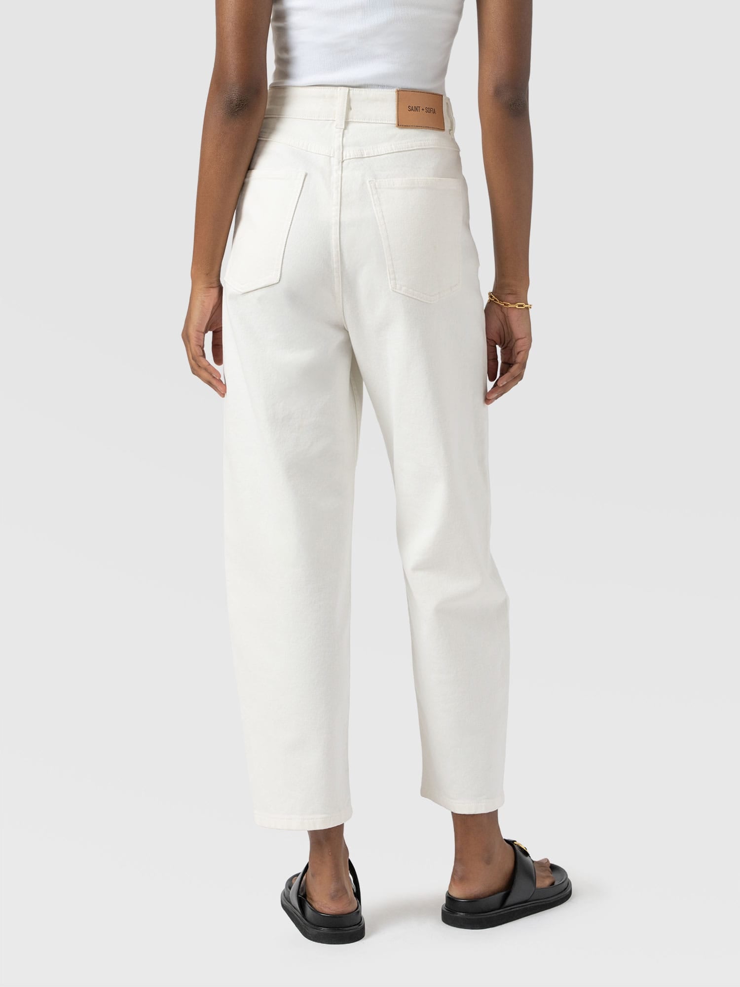 Barrel Leg Jean - White
