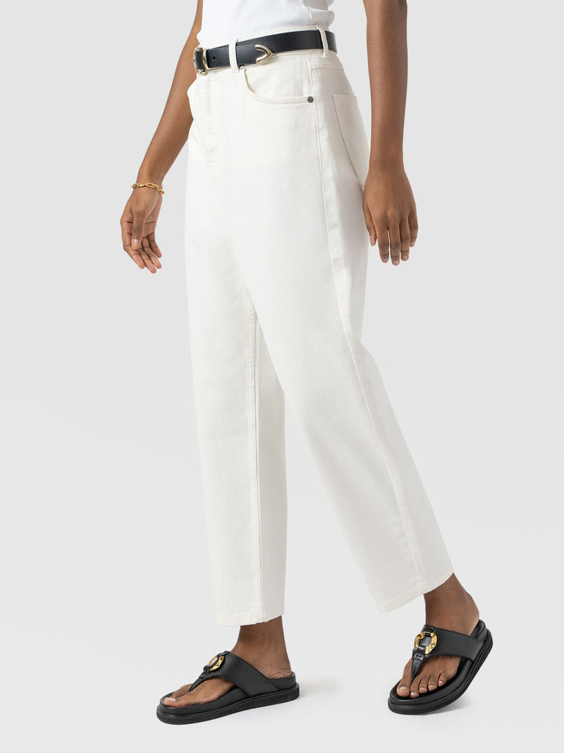 Barrel Leg Jean - White - Women's Jeans | Saint + Sofia® UK