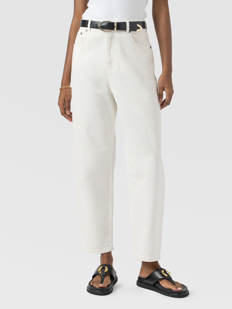 Barrel Leg Jean - White - Women's Jeans | Saint + Sofia® UK