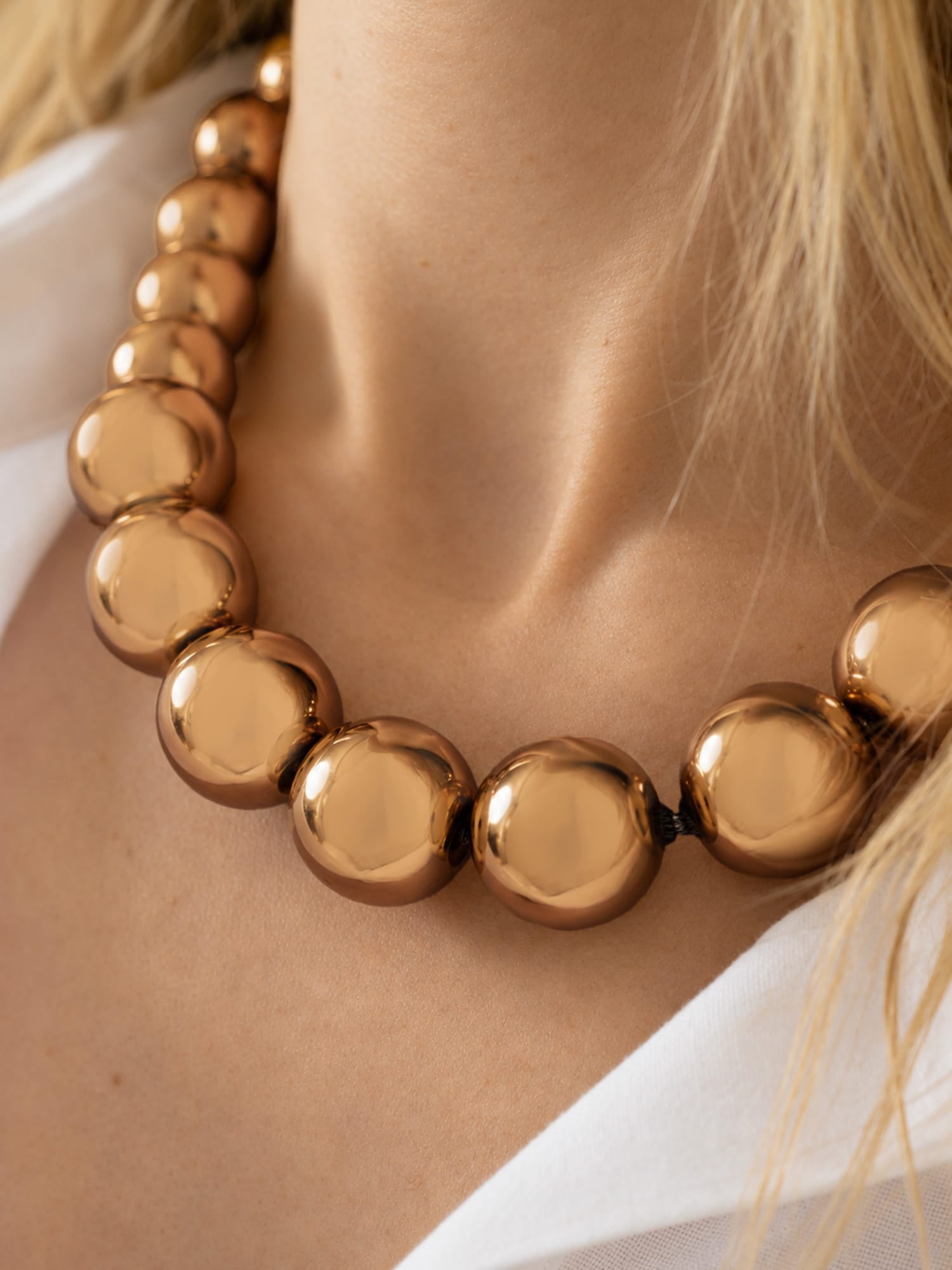 Beaded Necklace - Bronze