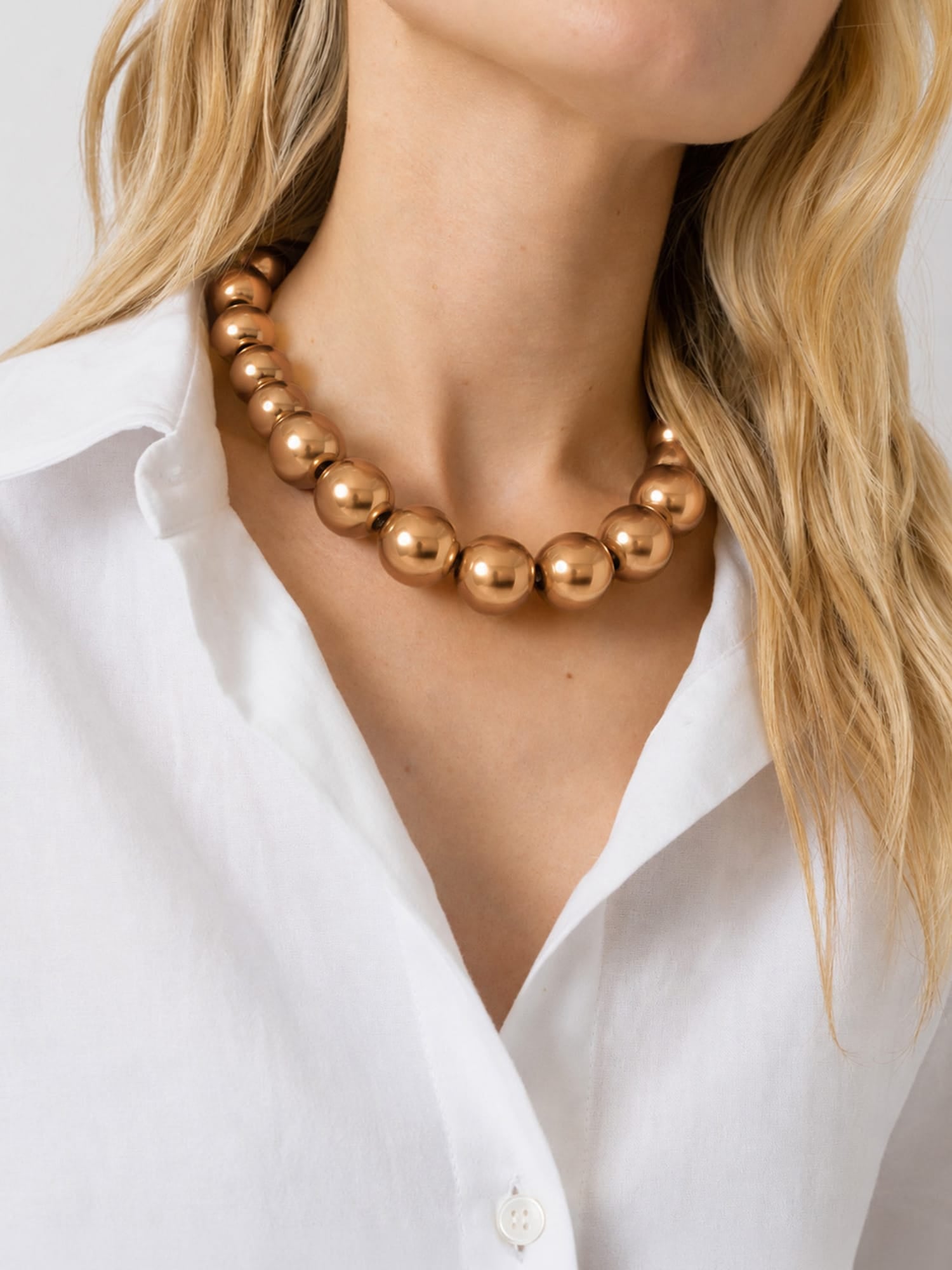 Beaded Necklace - Bronze