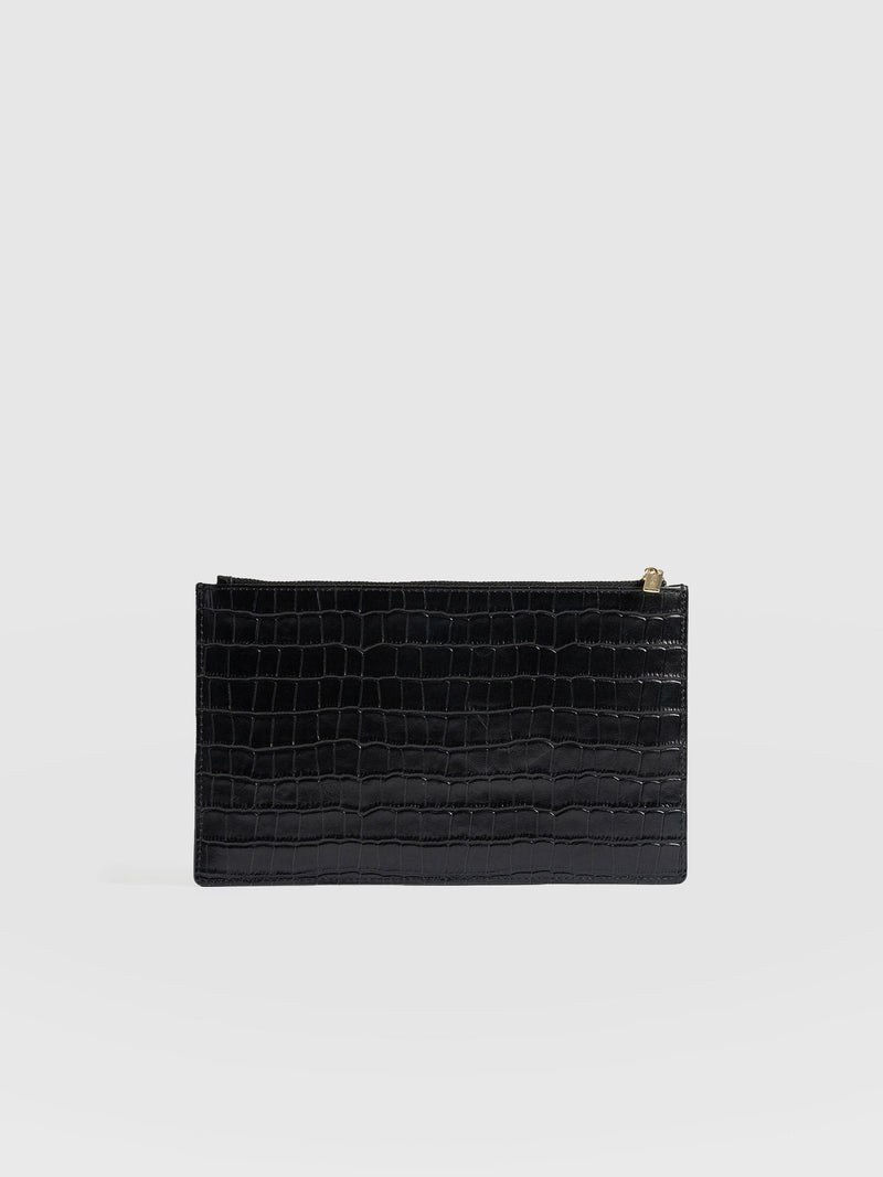 Beauty Pouch - Black Croc
